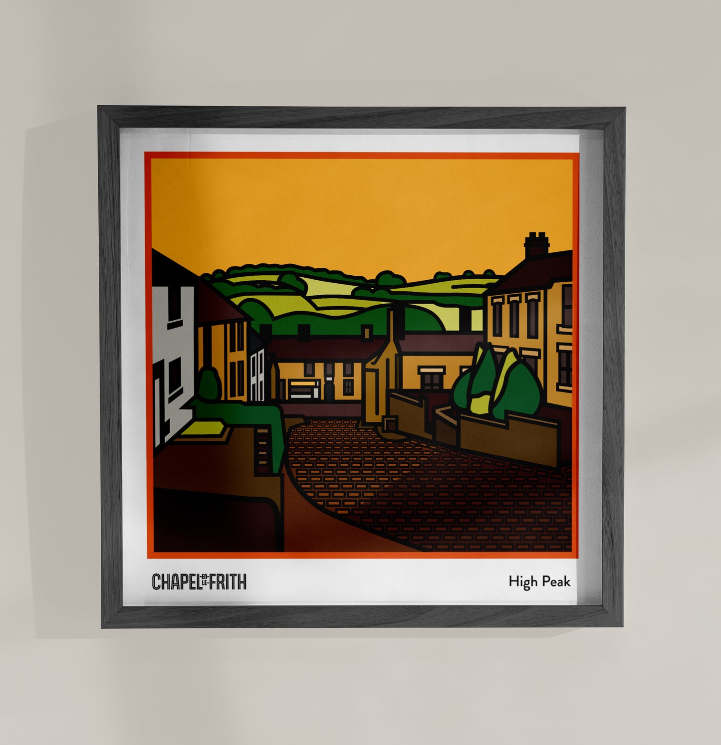 Chapel en le Frith High Peak Art Print | Illustrated Travel Poster
