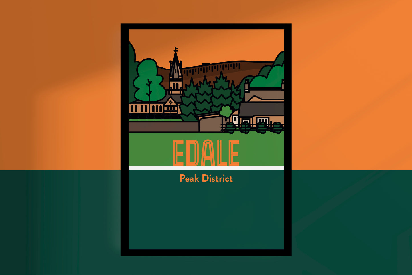 Edale Peak District Art Print | Illustrated Travel Poster