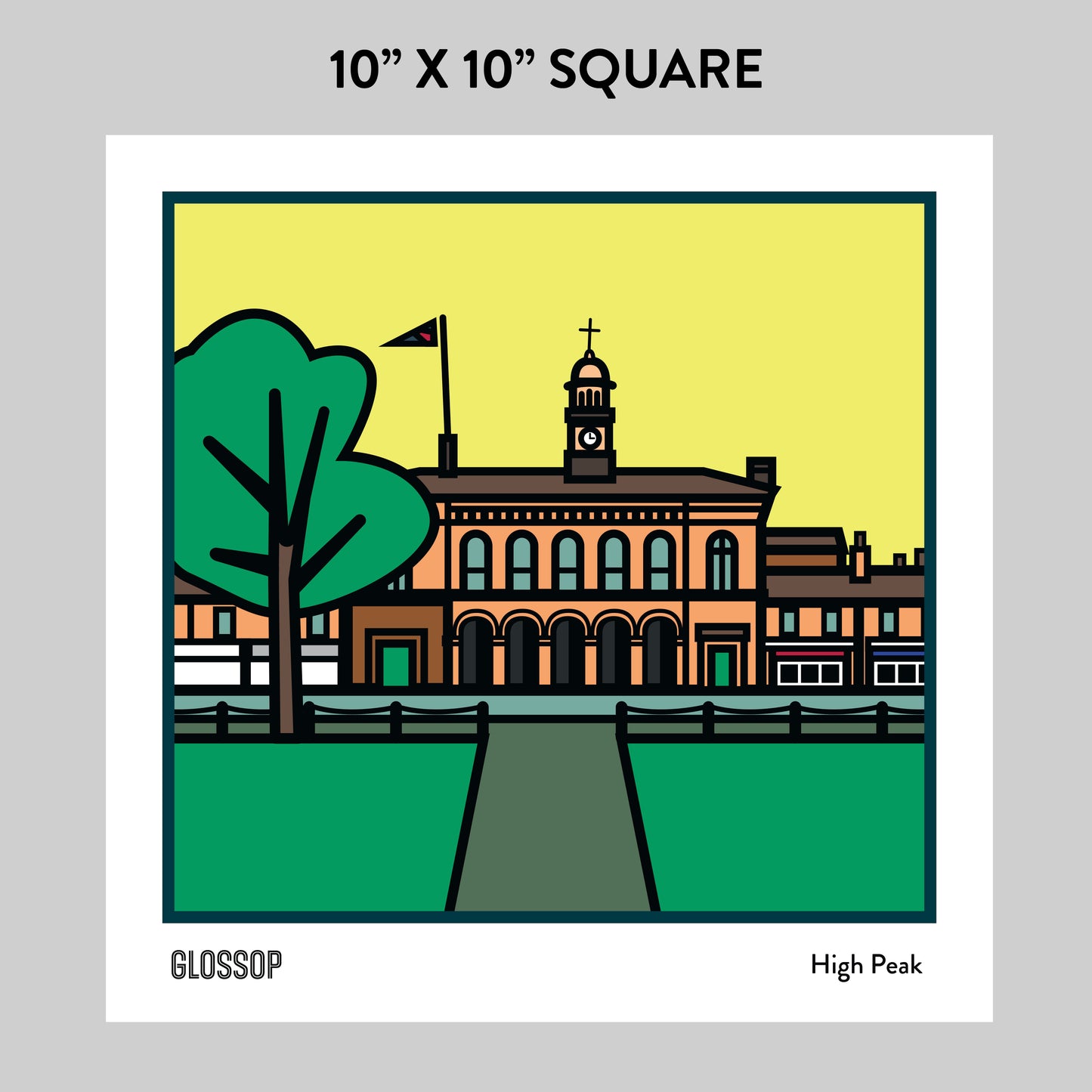 Glossop High Peak Art Print | Illustrated Travel Poster