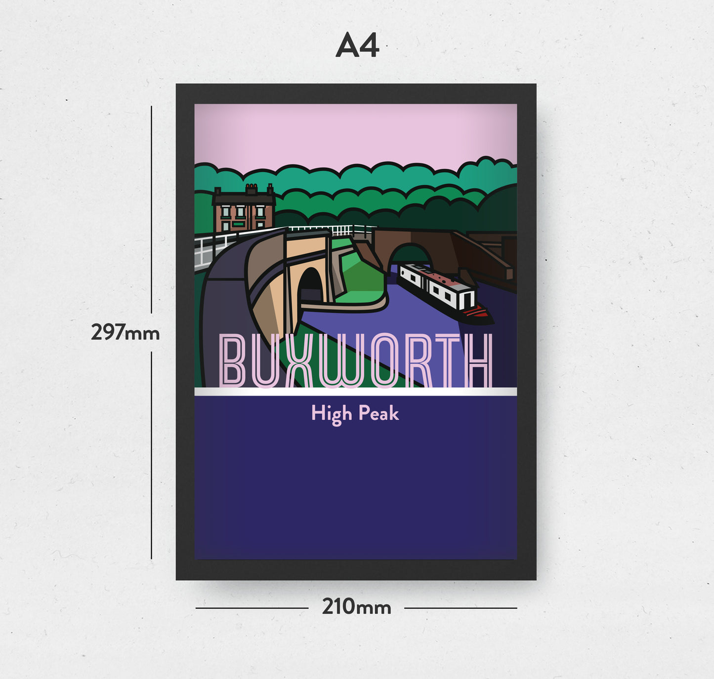 Buxworth Bugsworth Basin High Peak Art Print | Illustrated Travel Poster