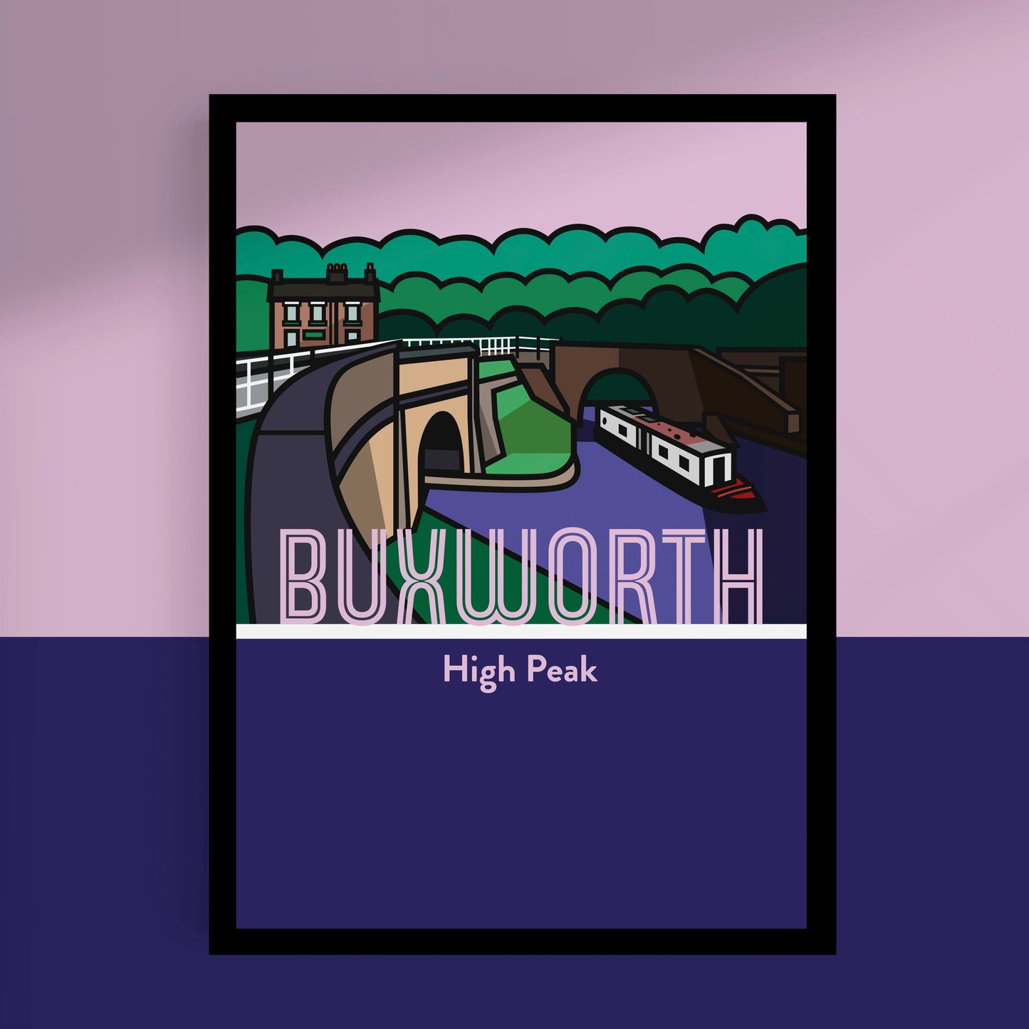Buxworth Bugsworth Basin High Peak Art Print | Illustrated Travel Poster