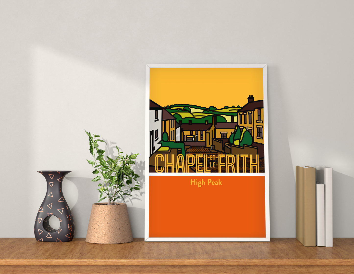 Chapel en le Frith High Peak Art Print | Illustrated Travel Poster