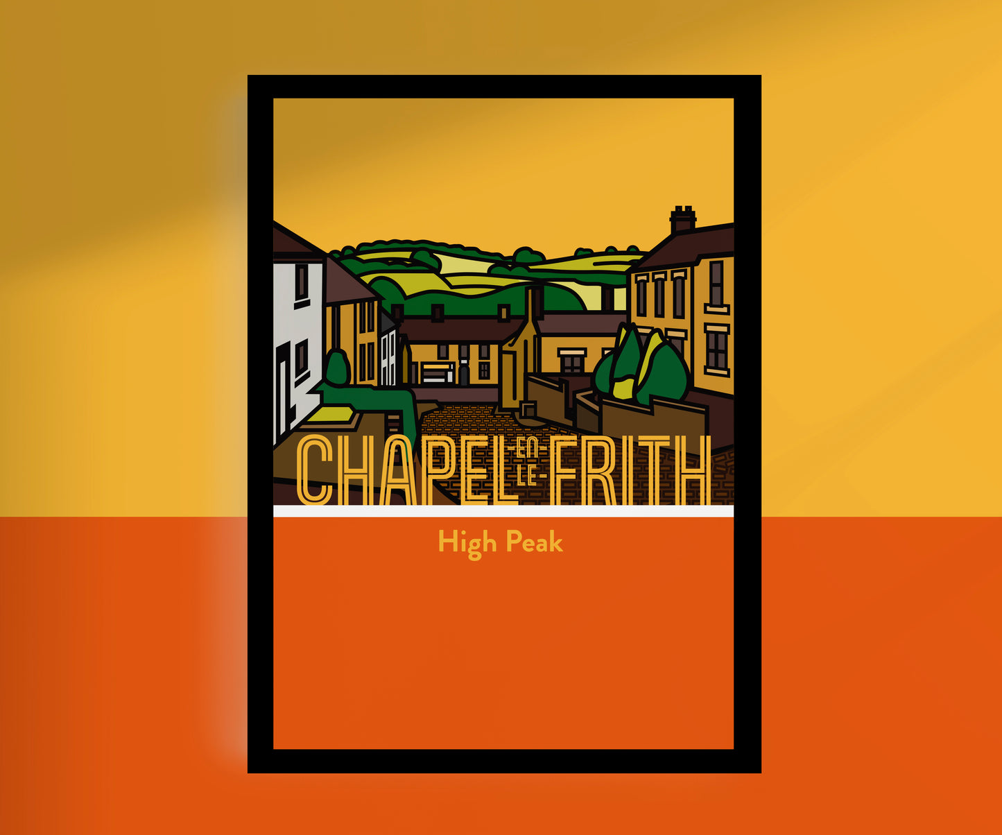 Chapel en le Frith High Peak Art Print | Illustrated Travel Poster