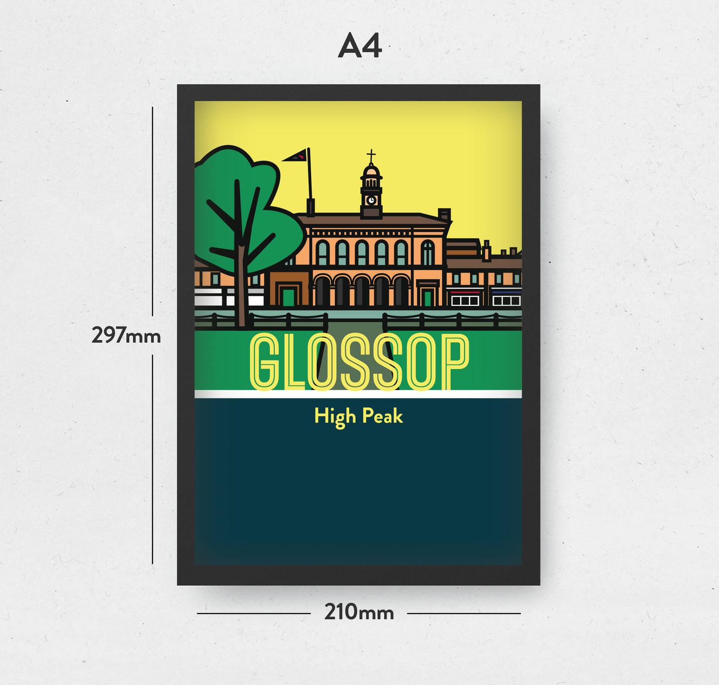 Glossop High Peak Art Print | Illustrated Travel Poster