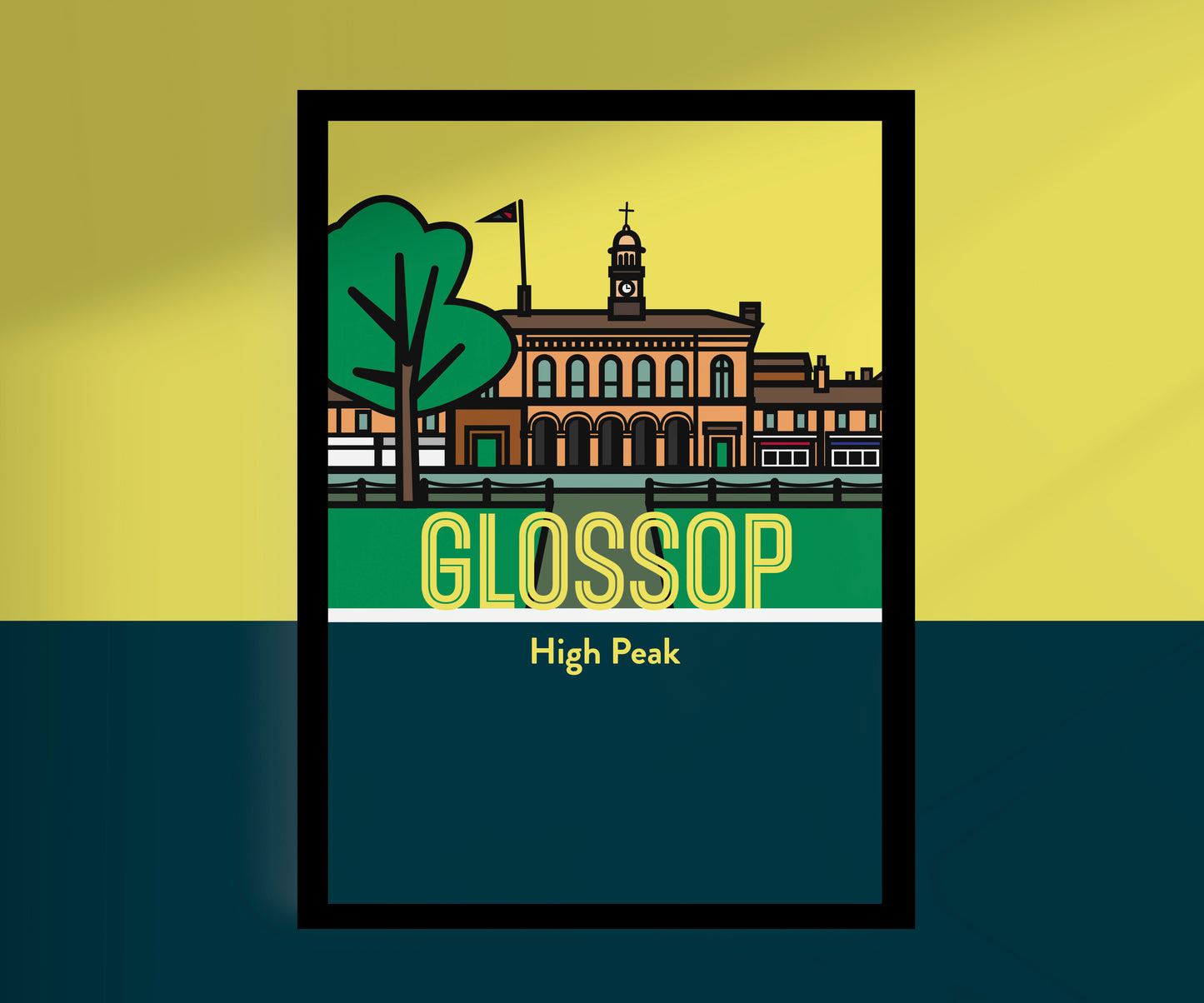 Glossop High Peak Art Print | Illustrated Travel Poster