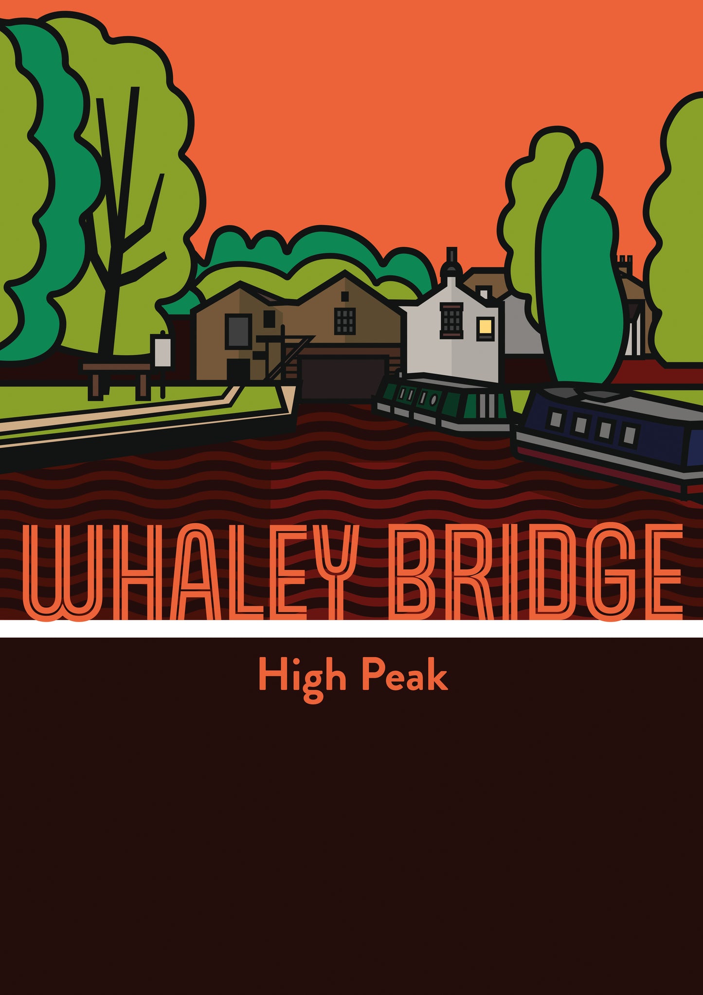 Whaley Bridge High Peak Art Print | Illustrated Travel Poster