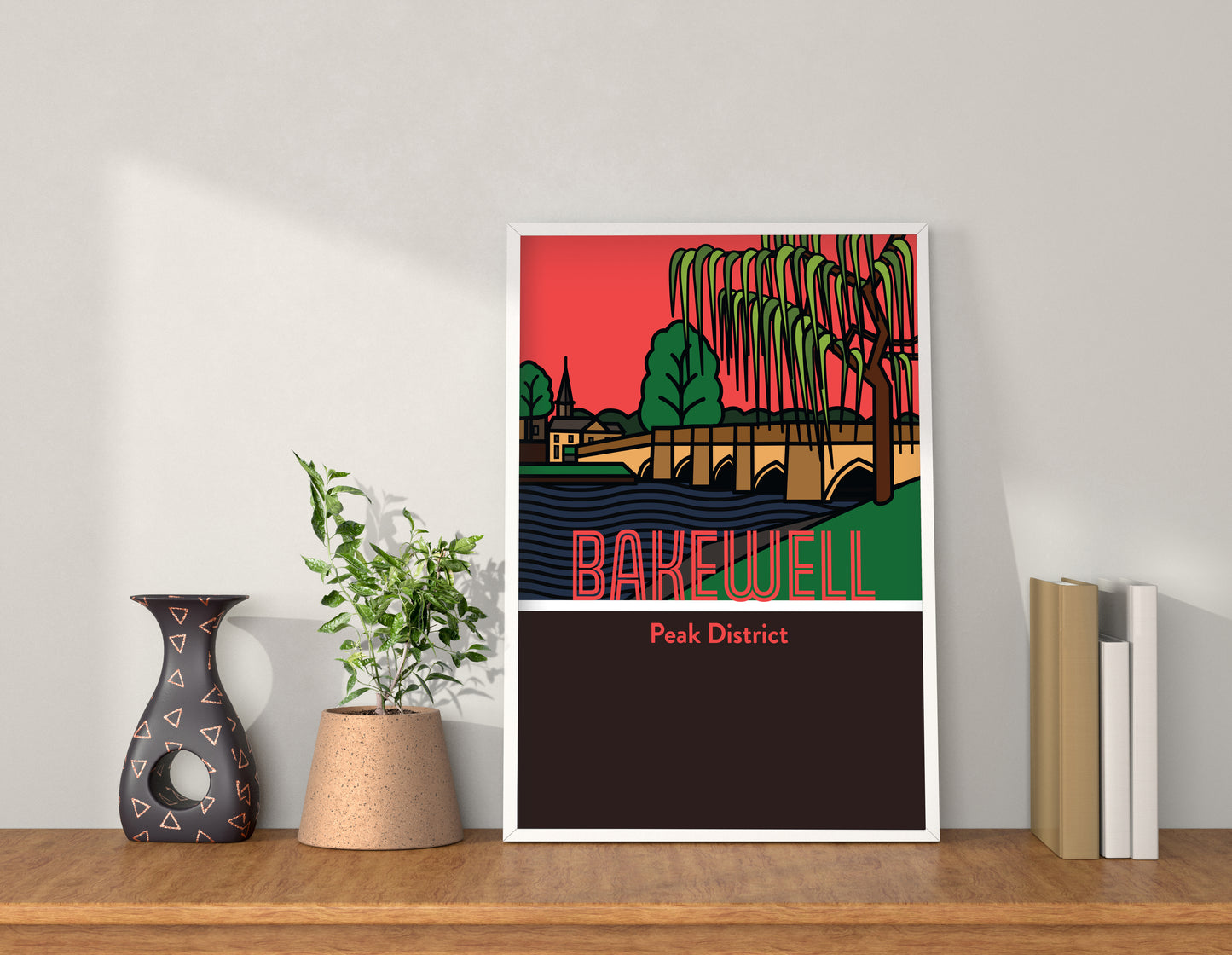 Bakewell Peak District Art Print | Illustrated Travel Poster