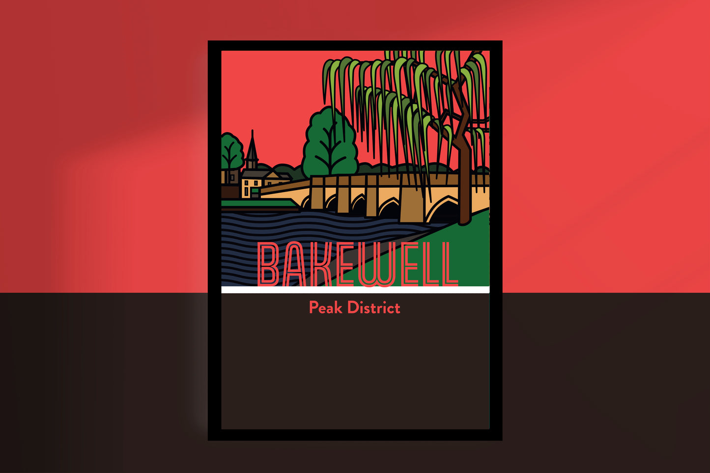 Bakewell Peak District Art Print | Illustrated Travel Poster