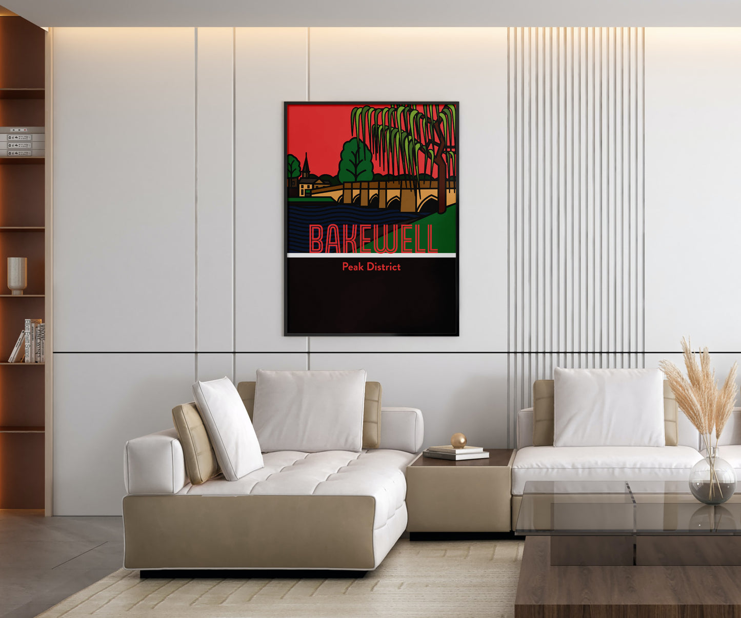 Bakewell Peak District Art Print | Illustrated Travel Poster