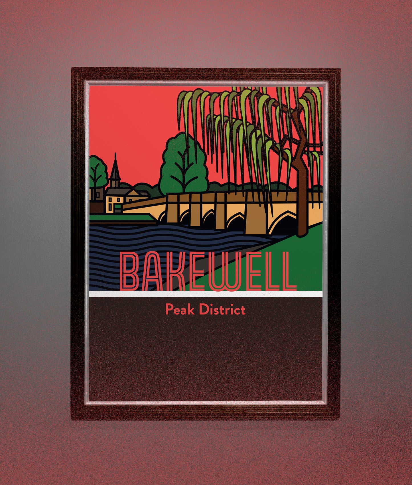 Bakewell Peak District Art Print | Illustrated Travel Poster