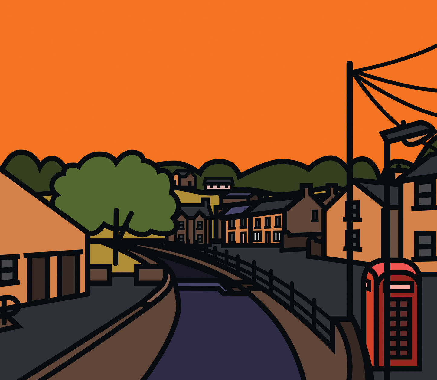 Bradwell Peak District Art Print | Illustrated Travel Poster Derbyshire