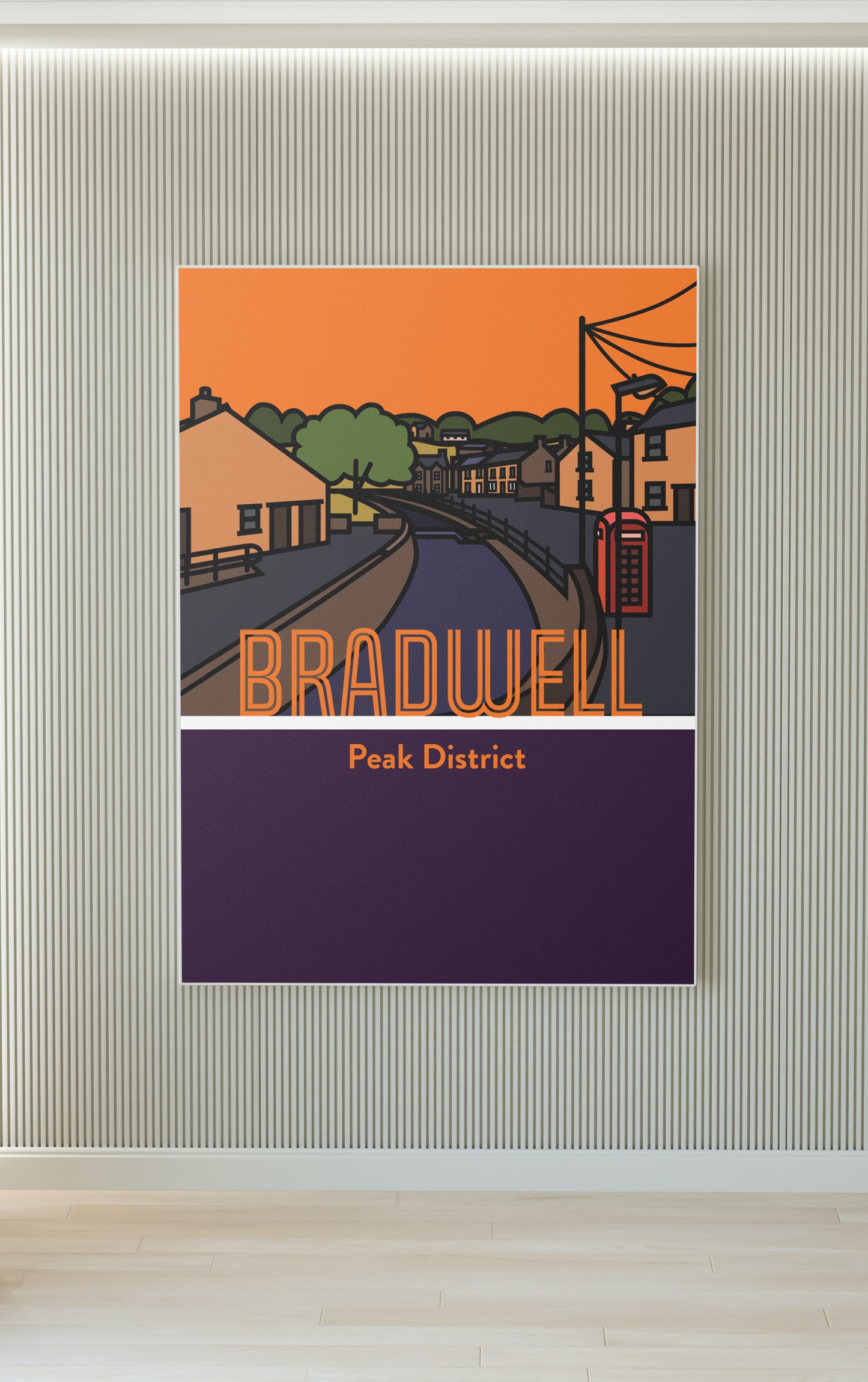 Bradwell Peak District Art Print | Illustrated Travel Poster Derbyshire