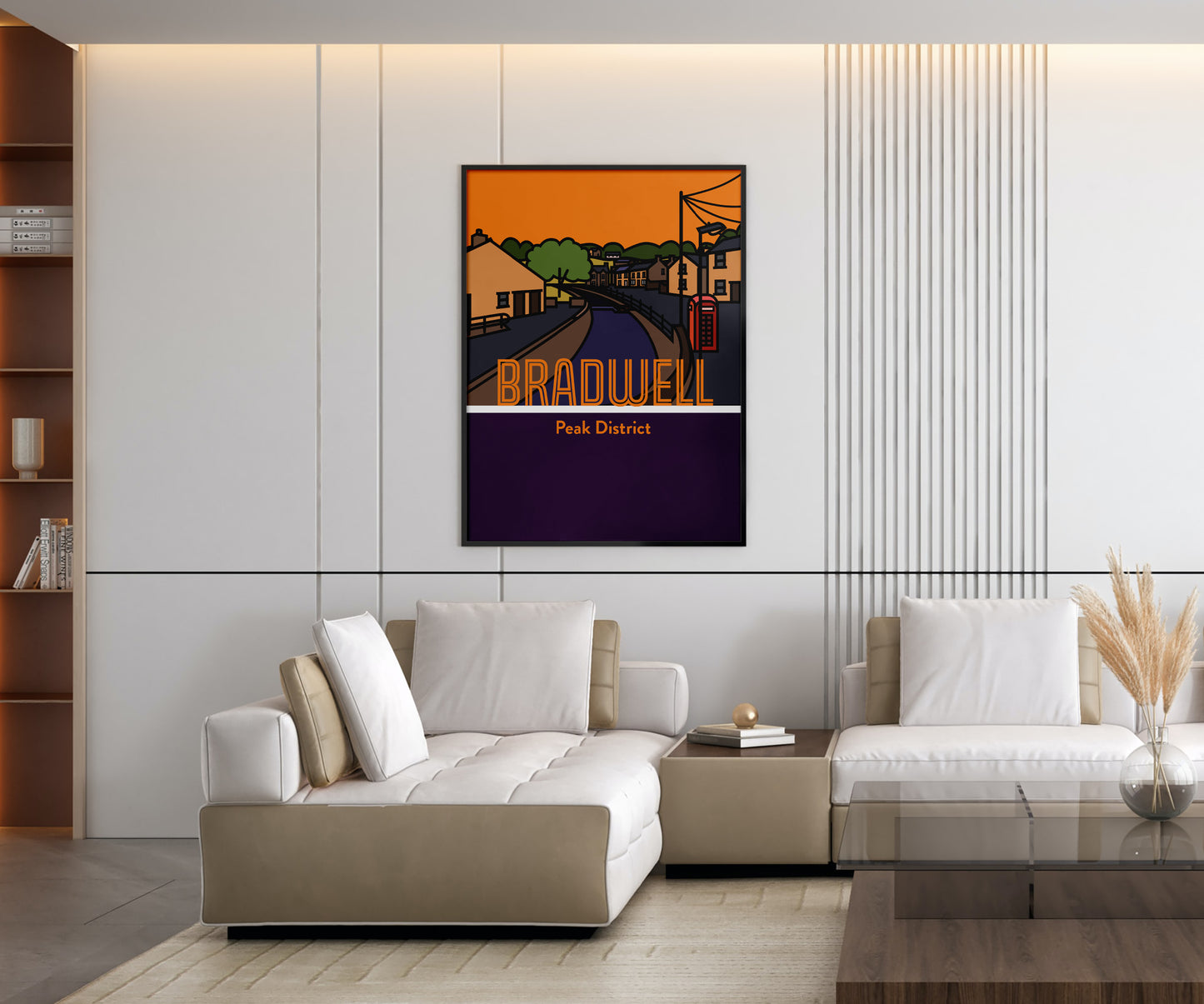 Bradwell Peak District Art Print | Illustrated Travel Poster Derbyshire