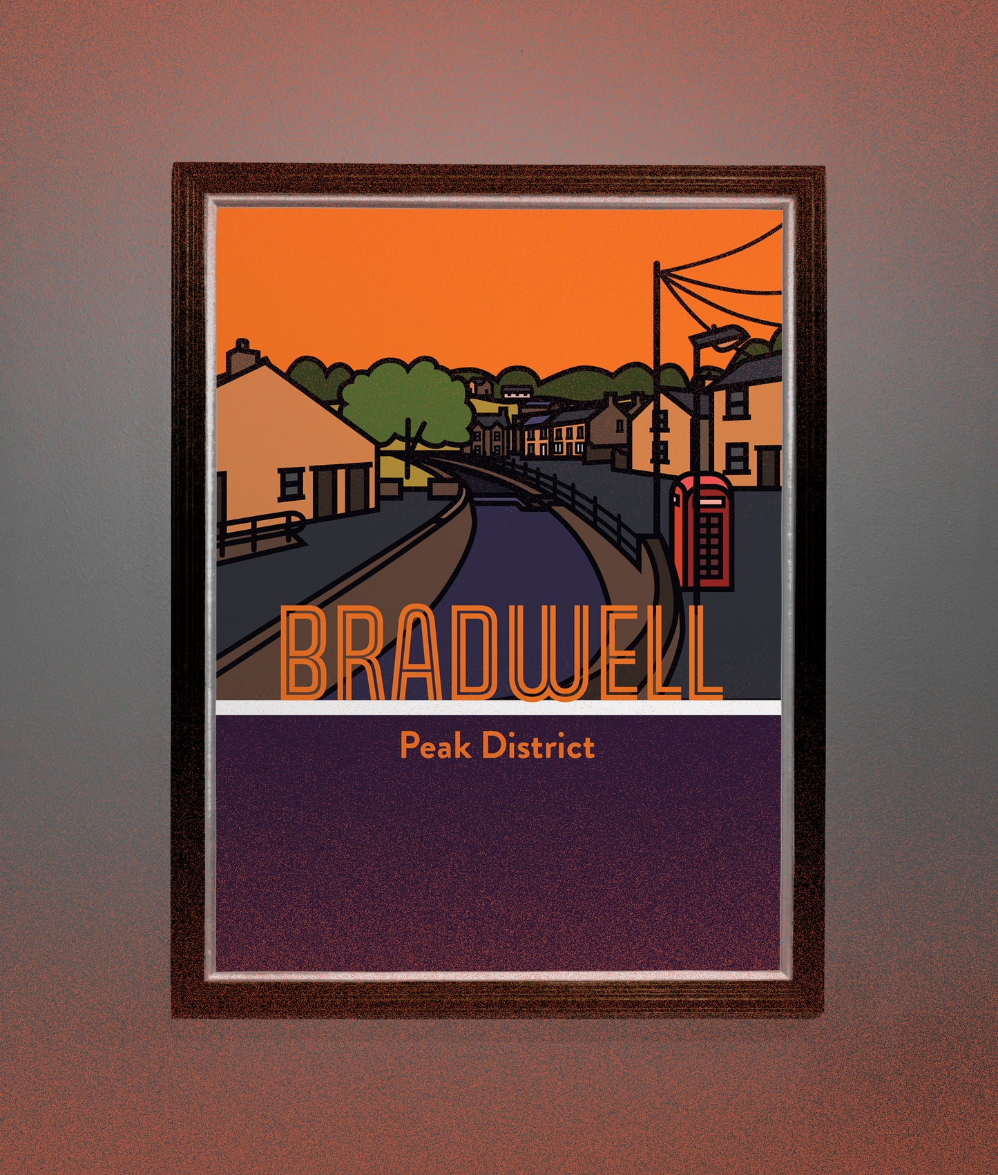 Bradwell Peak District Art Print | Illustrated Travel Poster Derbyshire