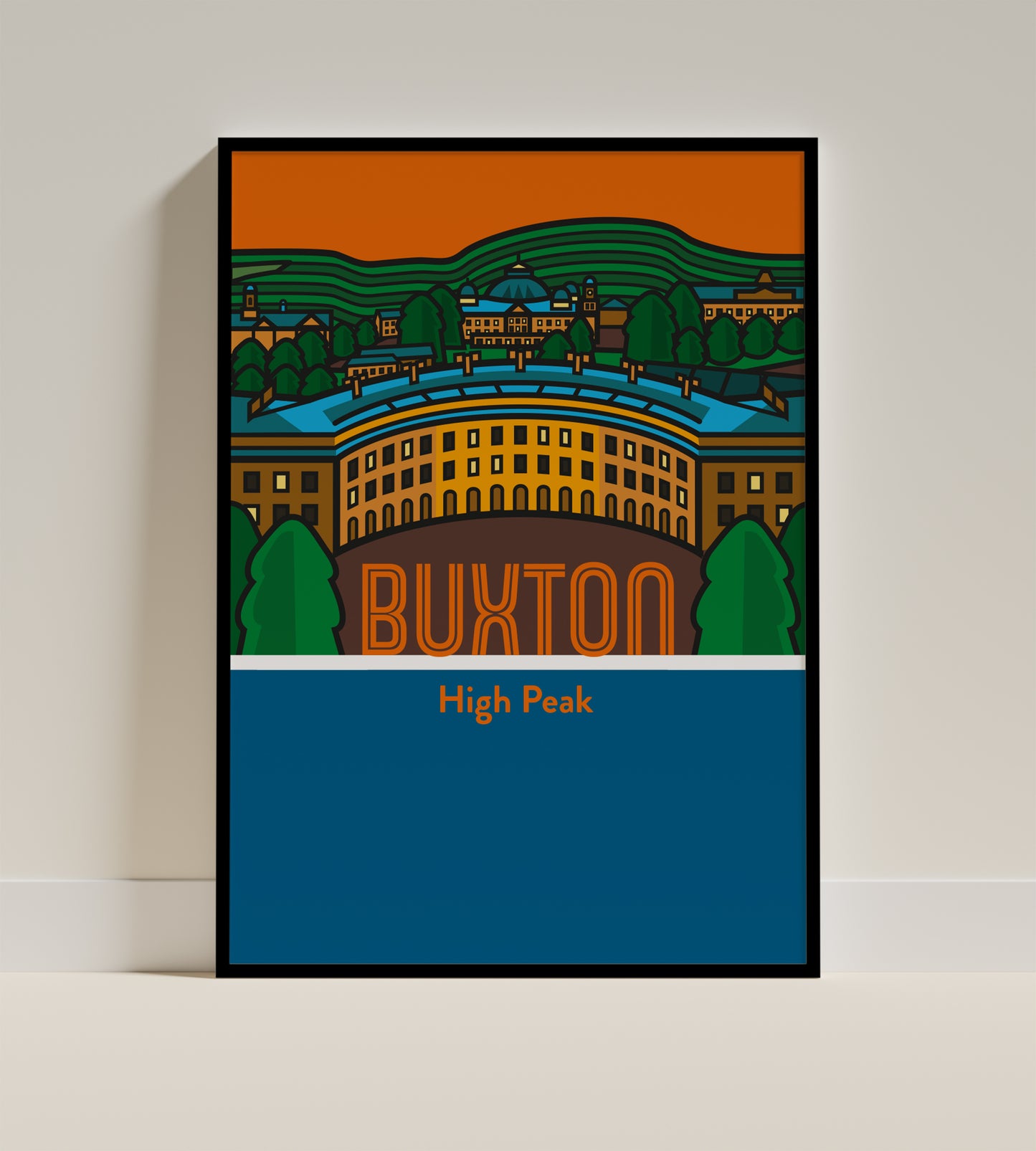 Buxton High Peak Art Print | Illustrated Travel Poster