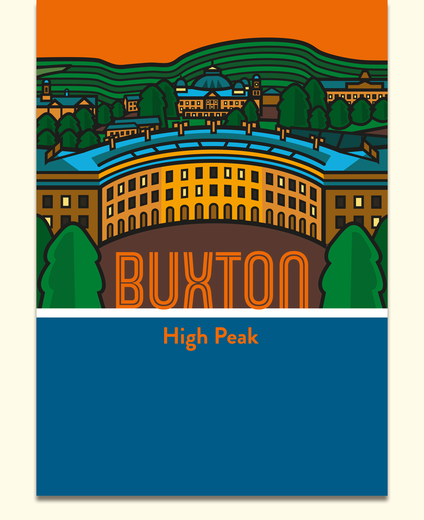 Buxton High Peak Art Print | Illustrated Travel Poster