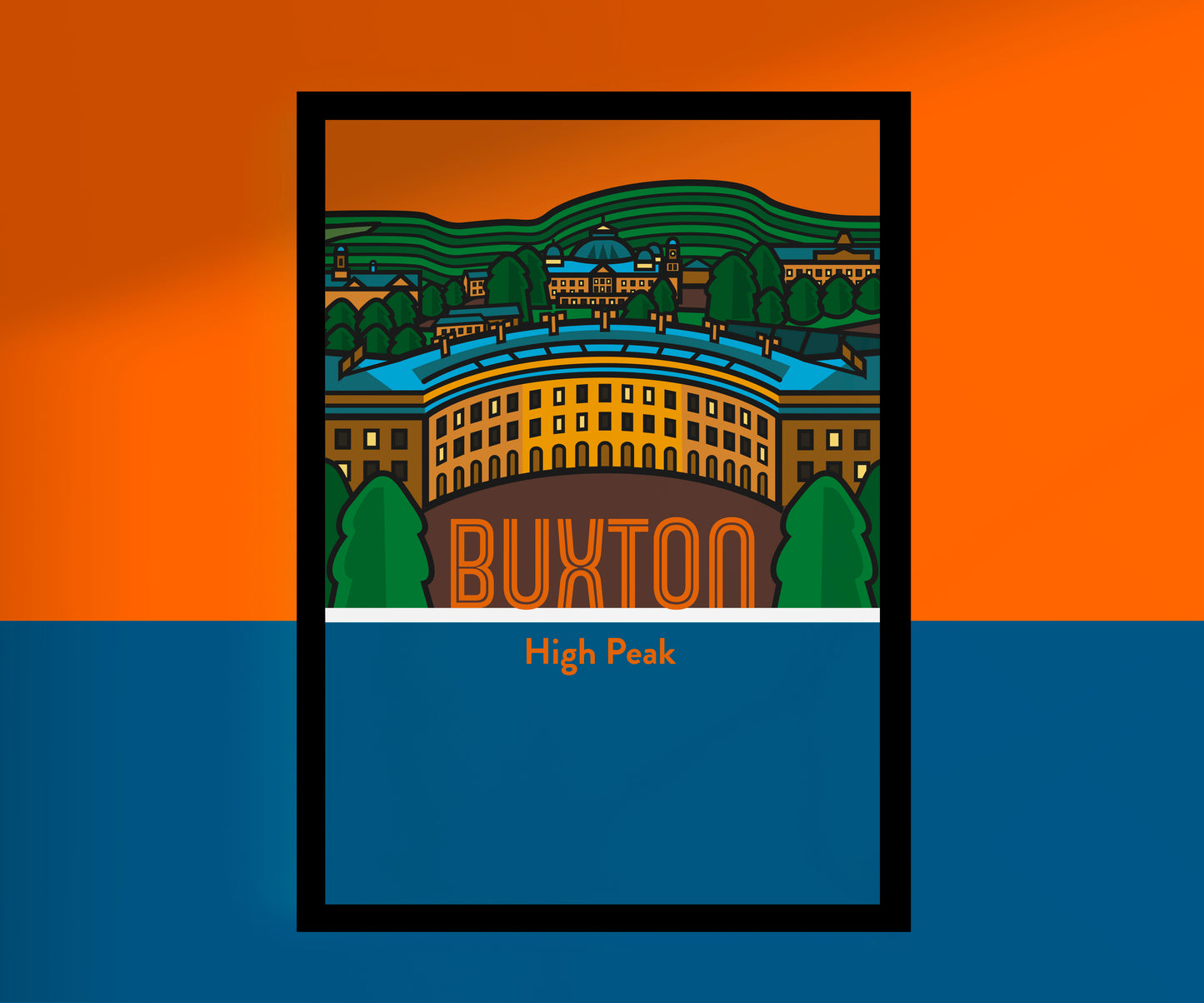 Buxton High Peak Art Print | Illustrated Travel Poster