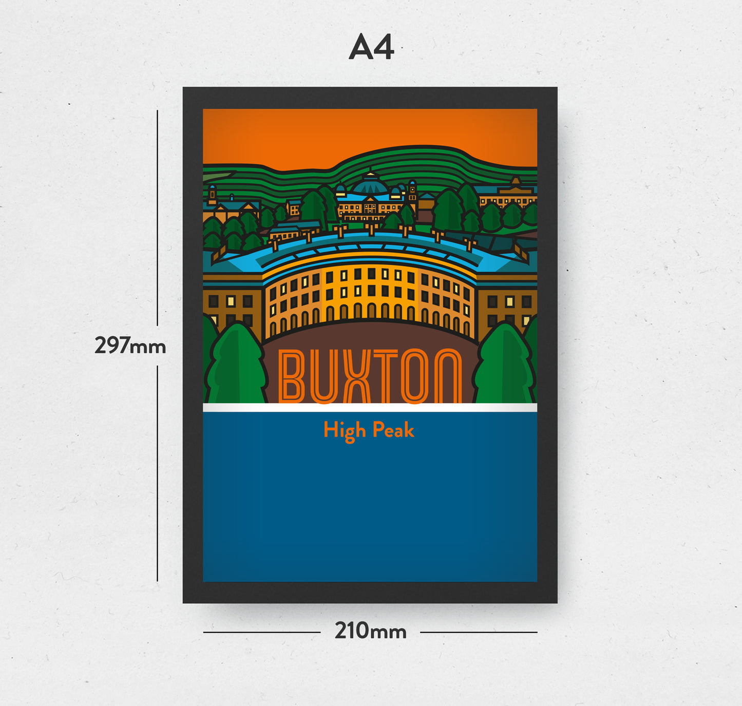 Buxton High Peak Art Print | Illustrated Travel Poster