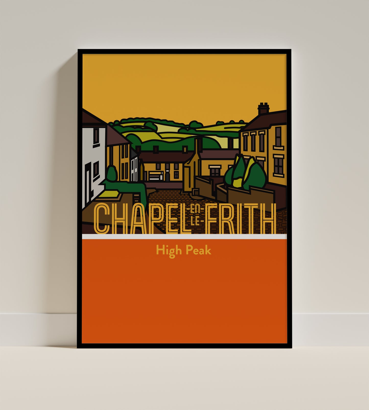 Chapel en le Frith High Peak Art Print | Illustrated Travel Poster