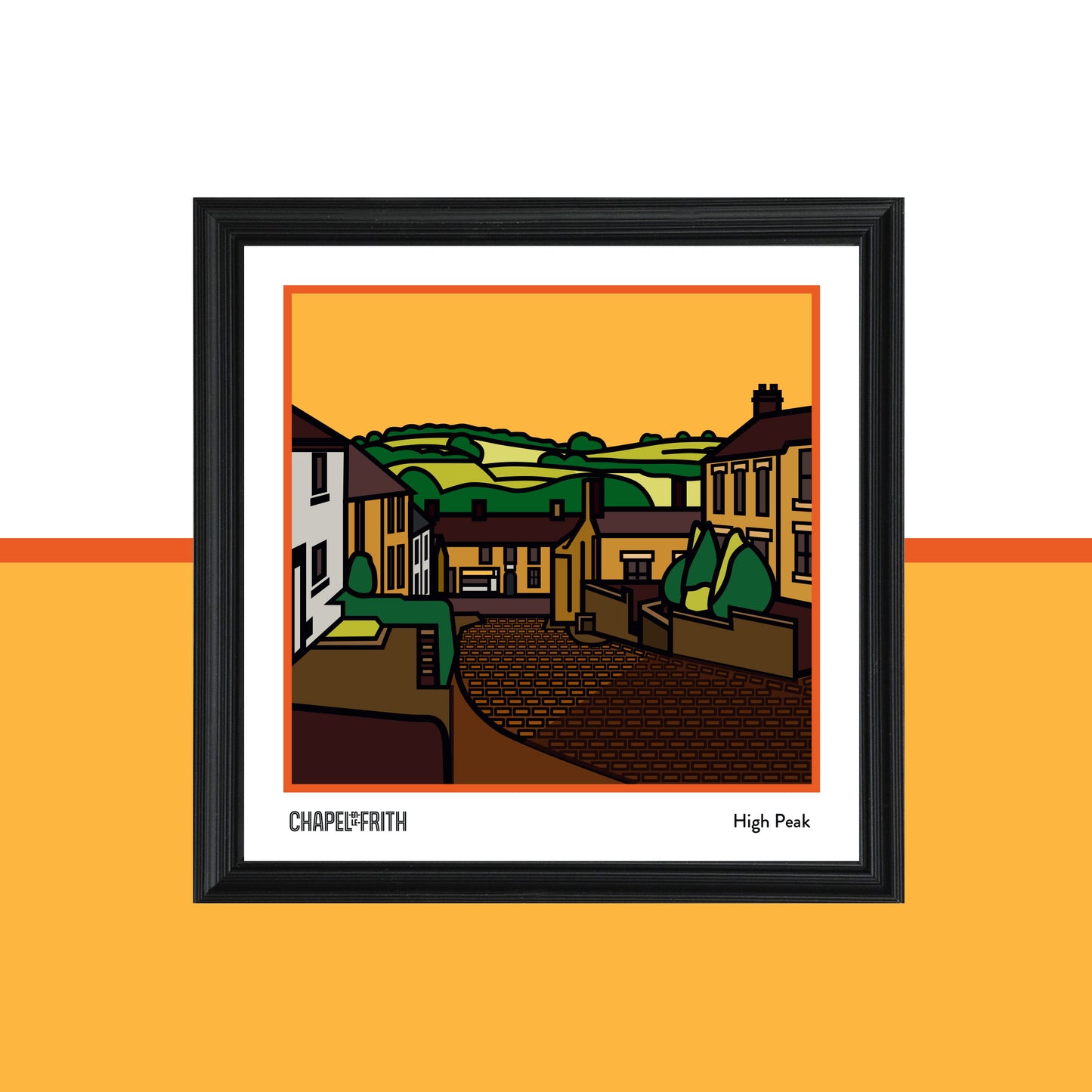 Chapel en le Frith High Peak Art Print | Illustrated Travel Poster
