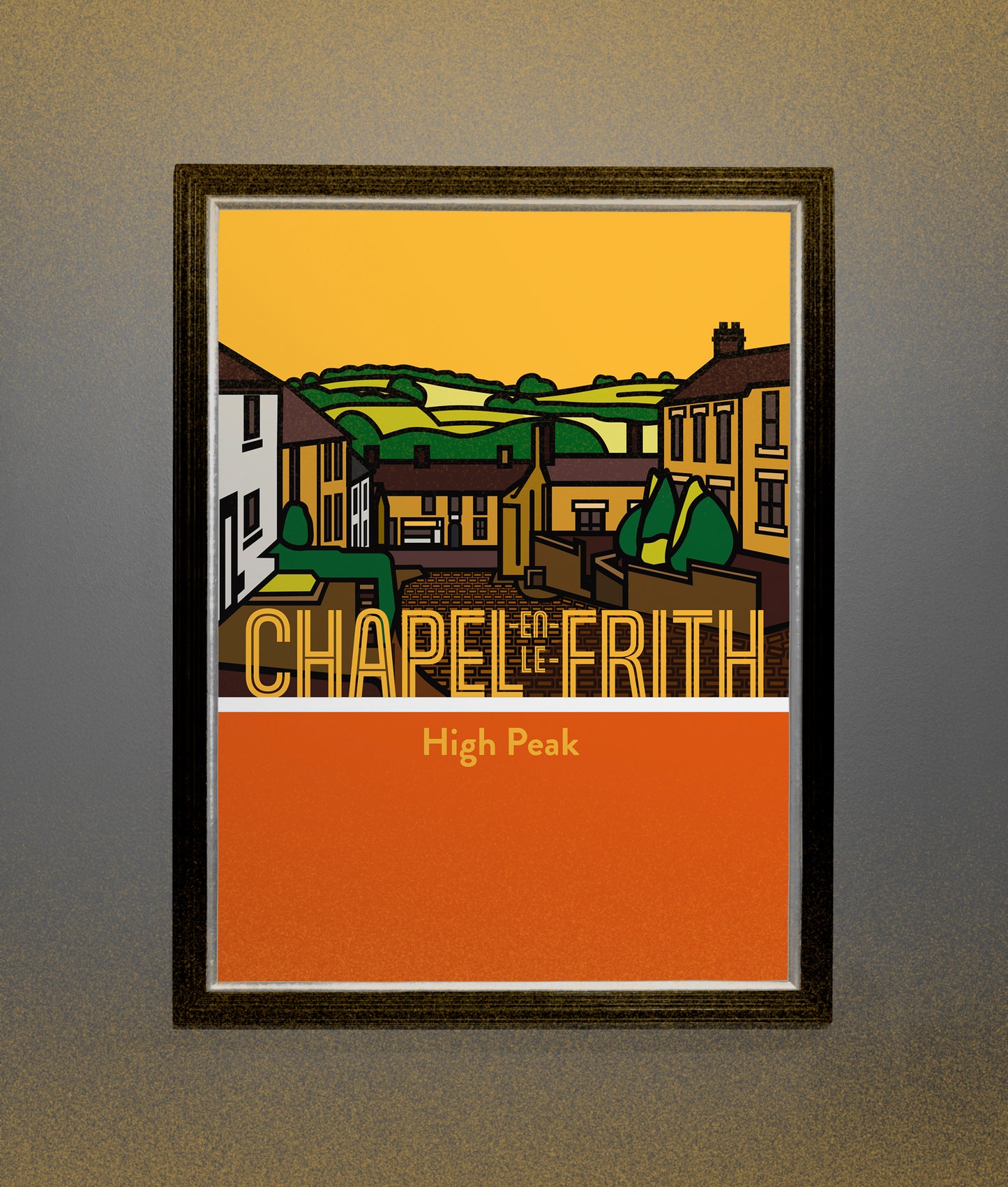 Chapel en le Frith High Peak Art Print | Illustrated Travel Poster