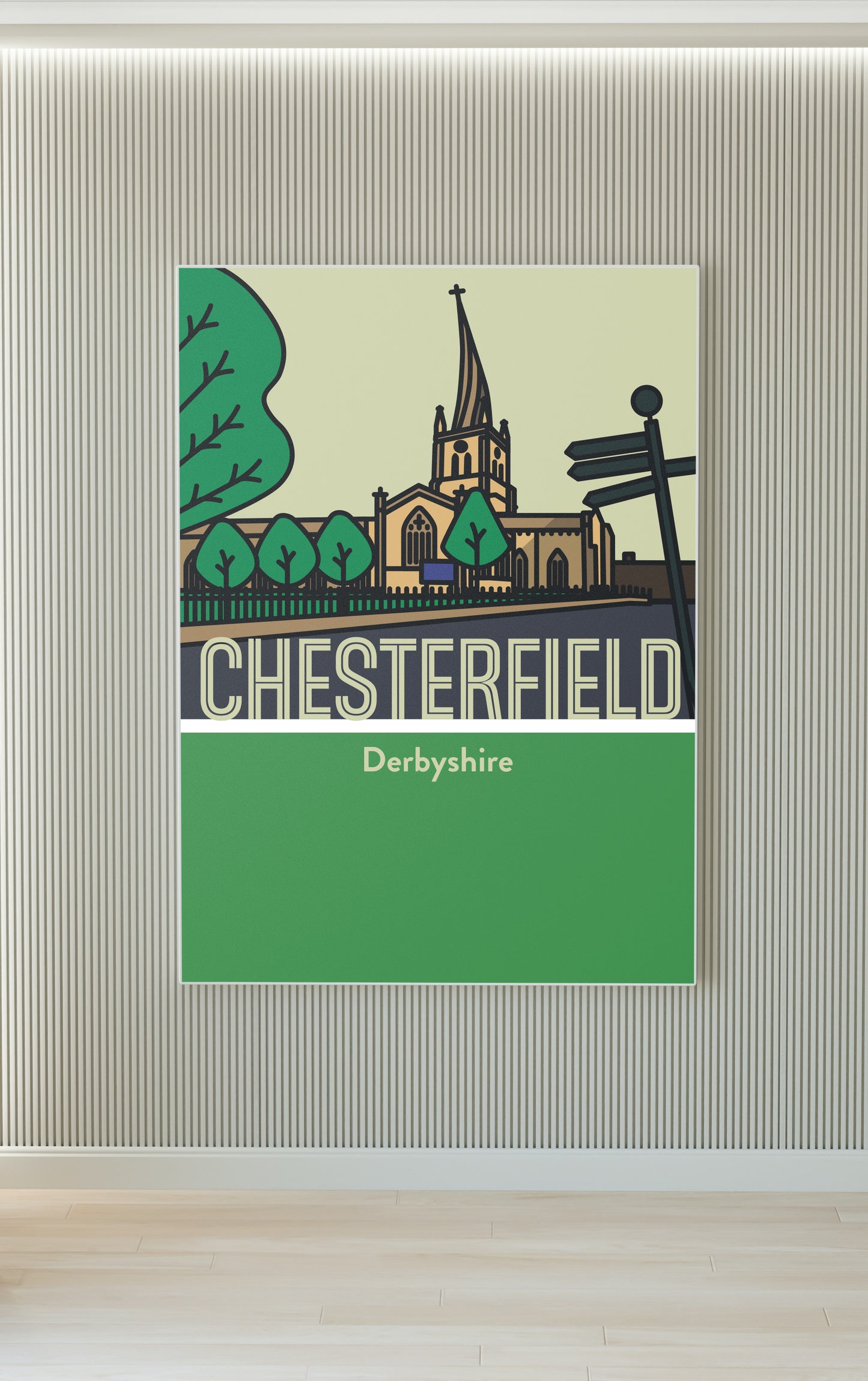 Chesterfield Derbyshire Art Print | Illustrated Travel Poster