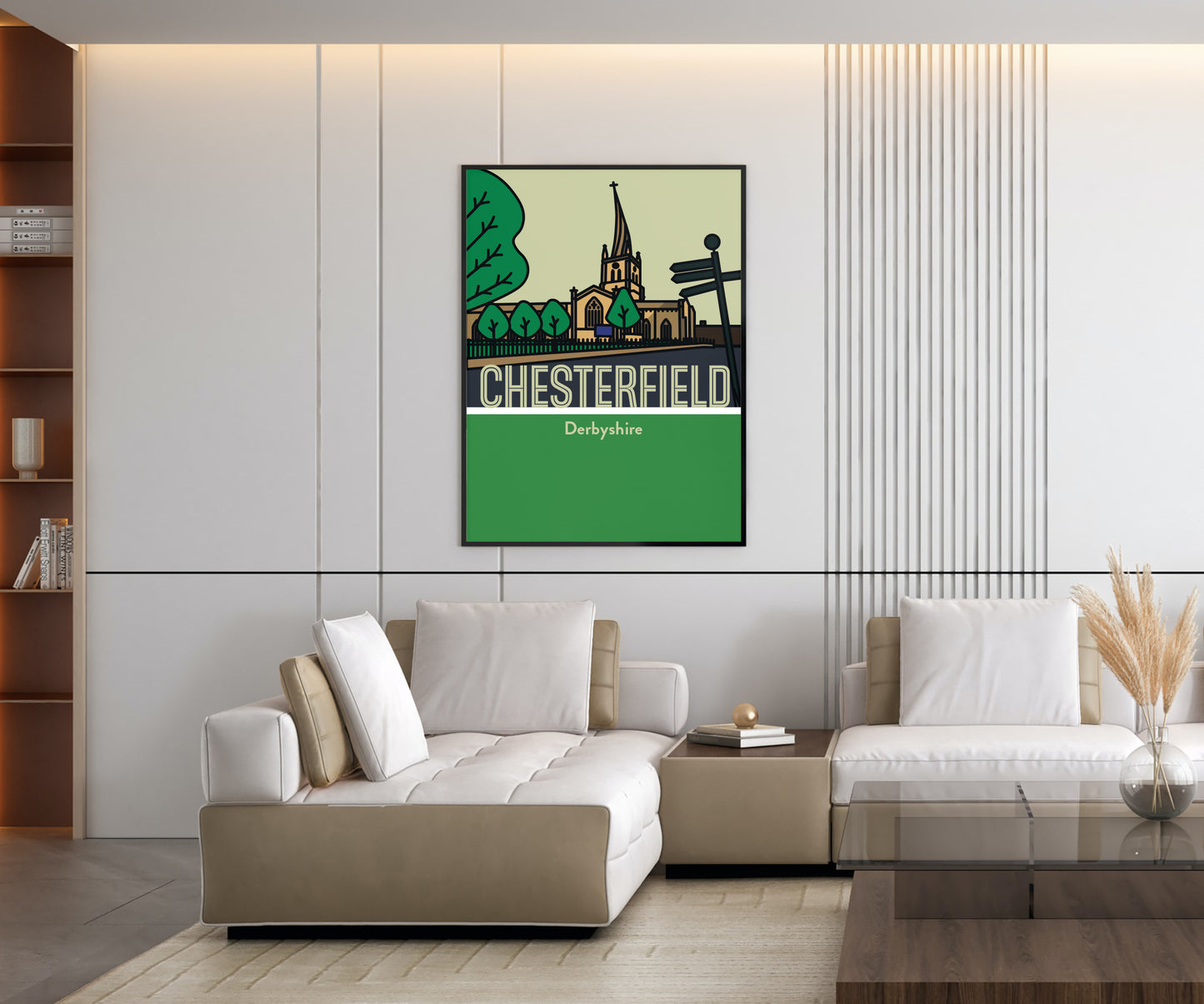 Chesterfield Derbyshire Art Print | Illustrated Travel Poster