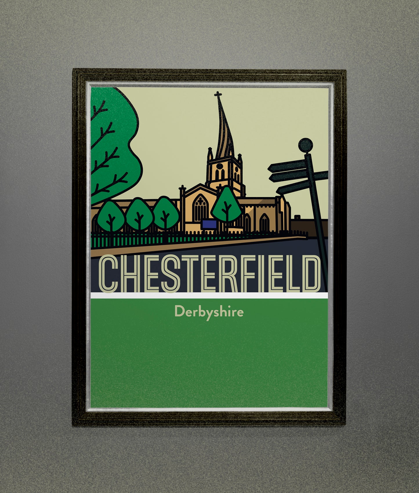 Chesterfield Derbyshire Art Print | Illustrated Travel Poster