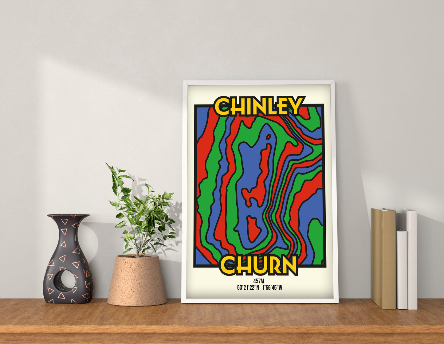 Chinley Churn High Peak Art Print | Illustrated Topographic Contour Map Poster