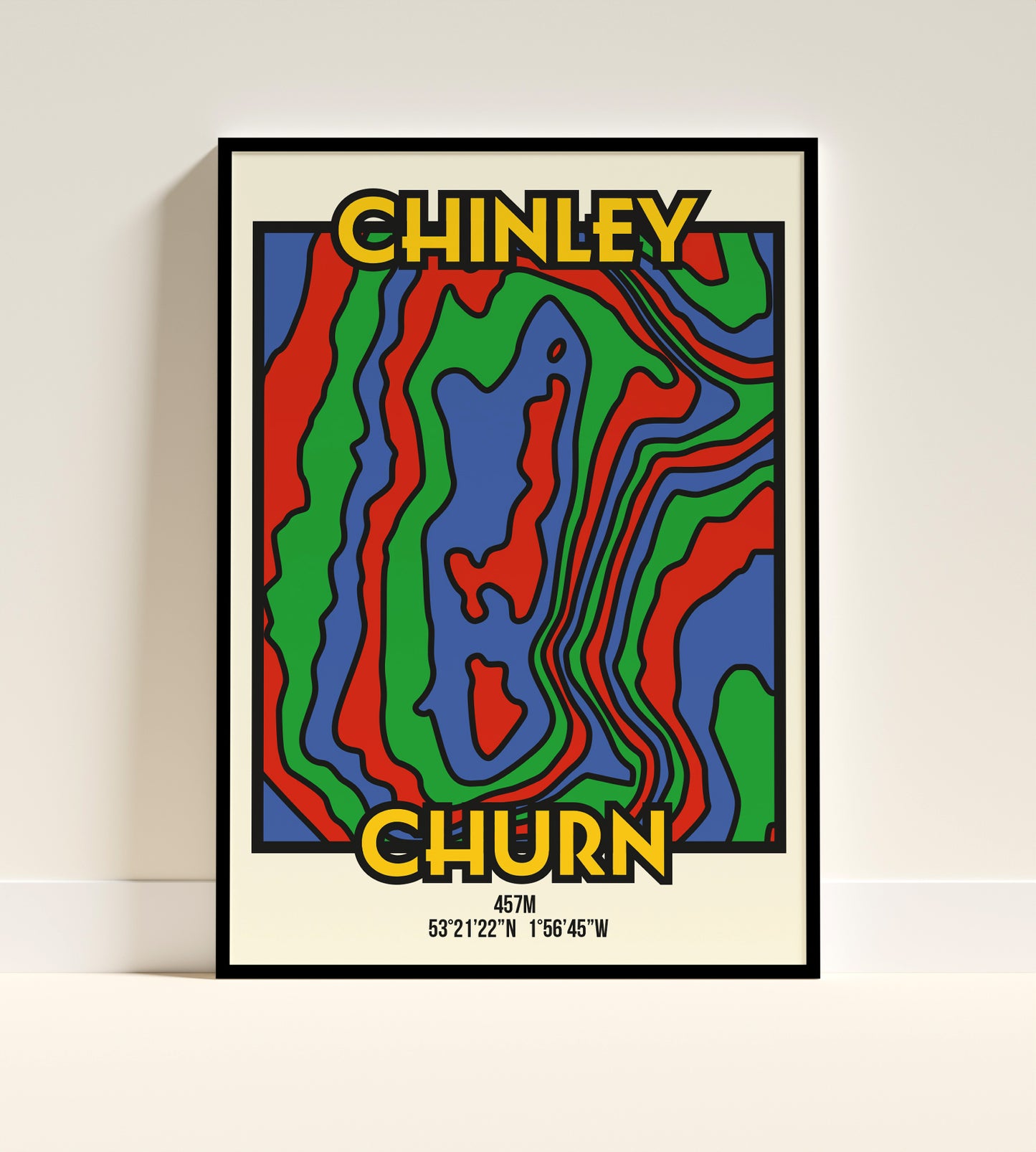 Chinley Churn High Peak Art Print | Illustrated Topographic Contour Map Poster