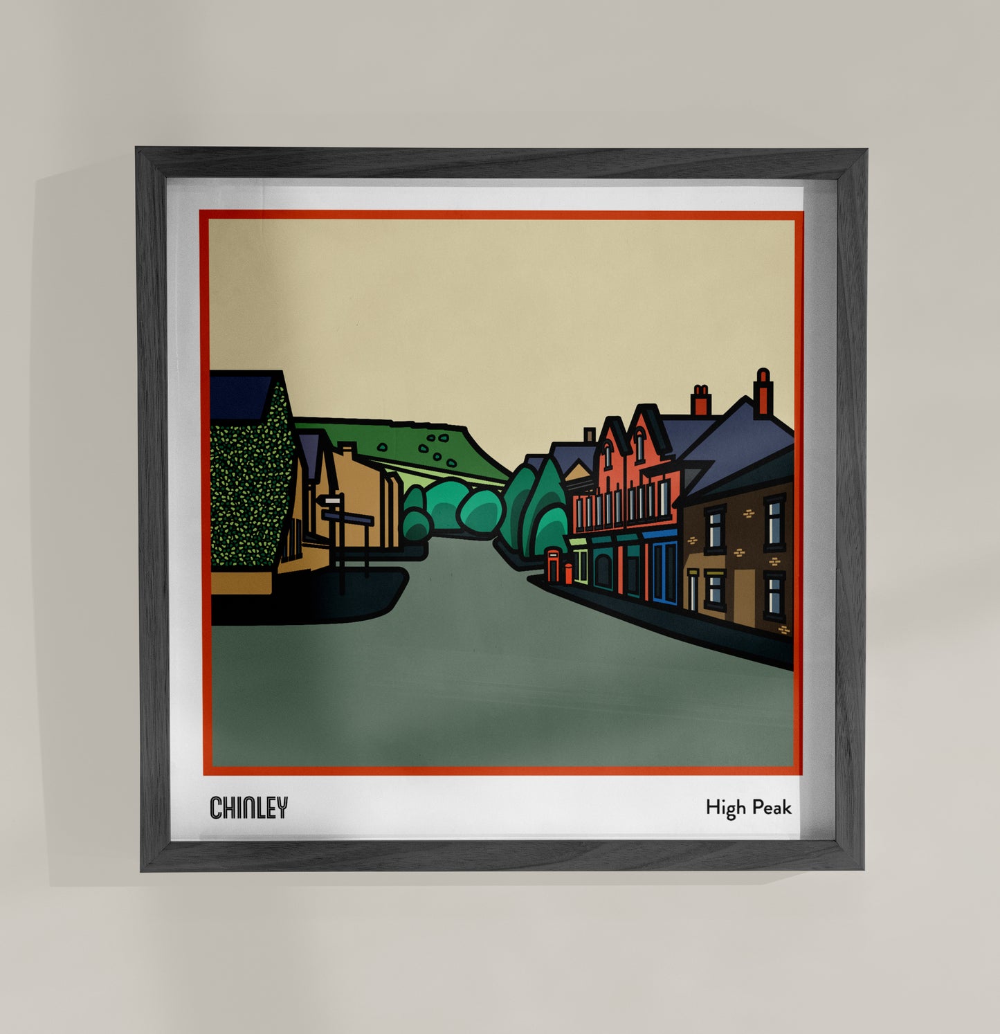 Chinley High Peak Art Print | Illustrated Travel Poster