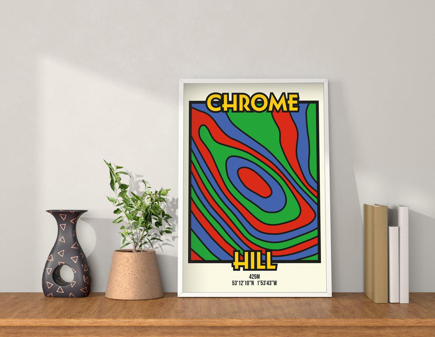 Chrome Hill The Dragon's Back Peak District Art Print | Illustrated Topographic Contour Map Poster