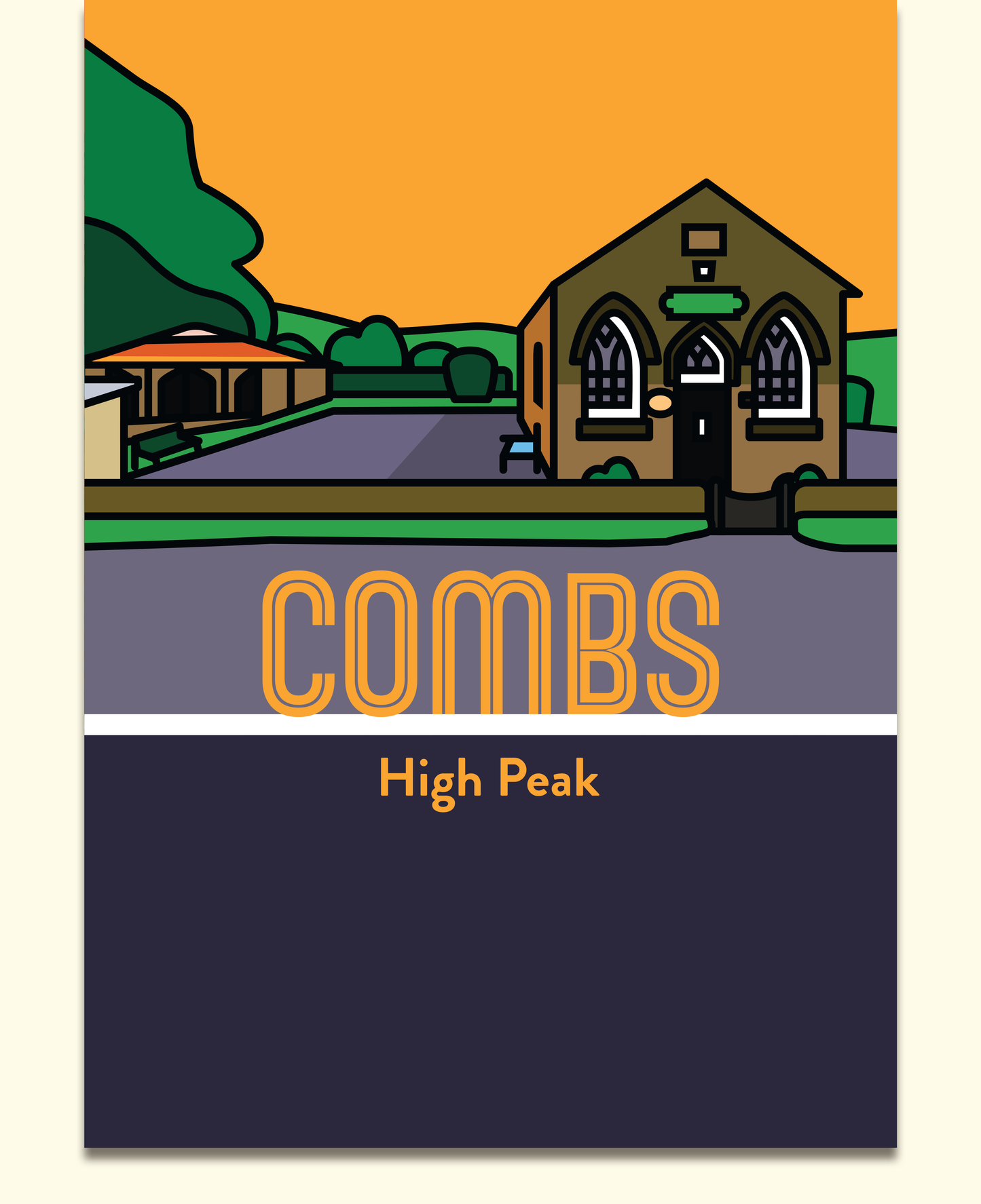 Combs High Peak Art Print | Illustrated Travel Poster