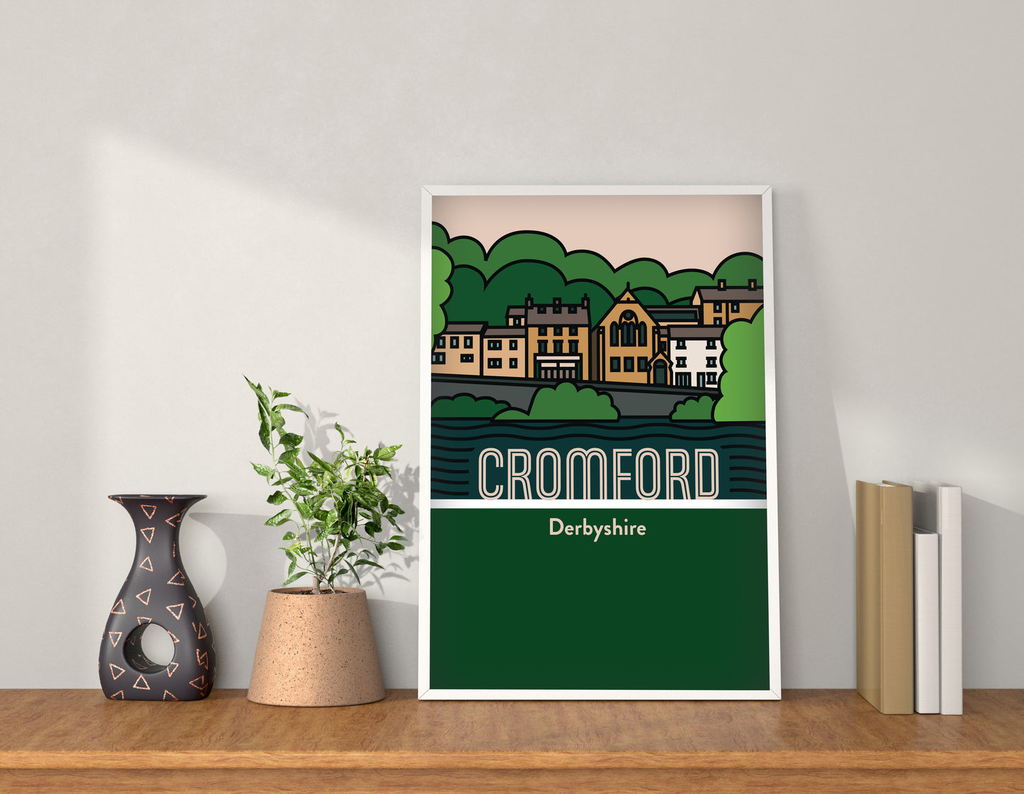 Cromford Derbyshire Dales Art Print | Illustrated Travel Poster