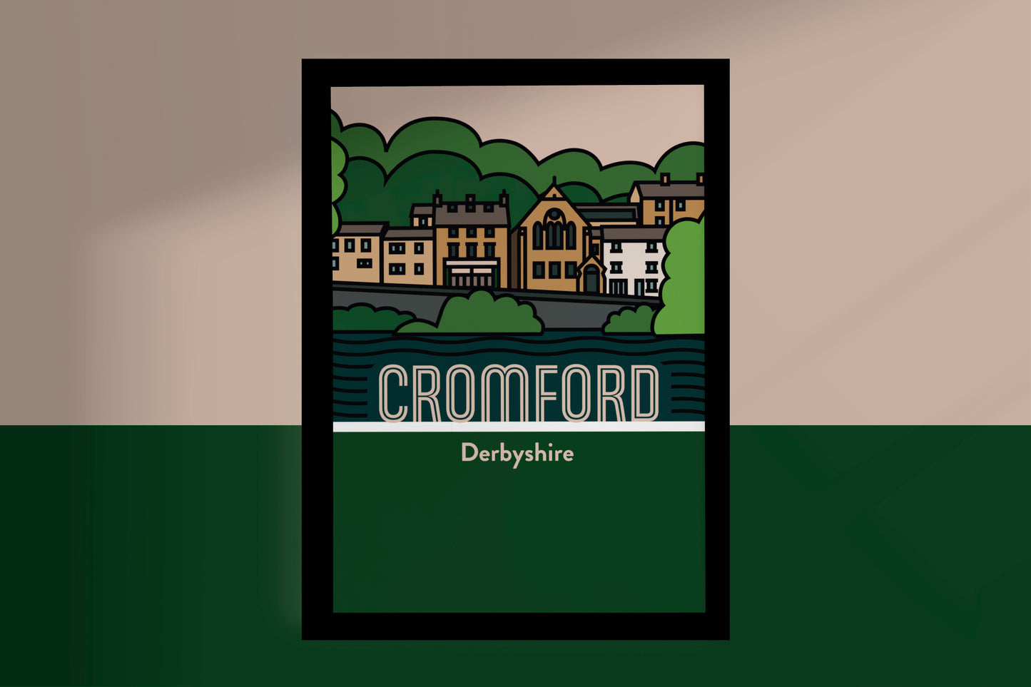 Cromford Derbyshire Dales Art Print | Illustrated Travel Poster