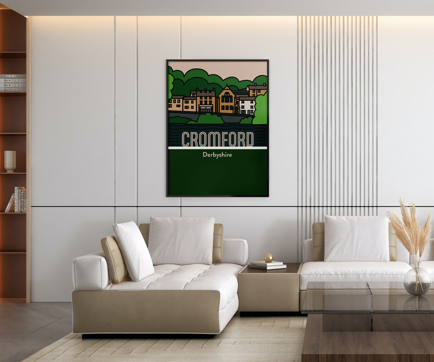 Cromford Derbyshire Dales Art Print | Illustrated Travel Poster
