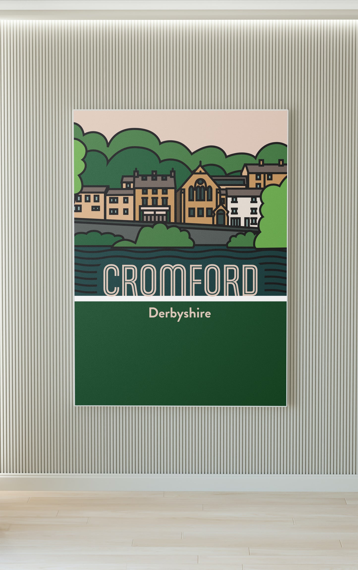 Cromford Derbyshire Dales Art Print | Illustrated Travel Poster