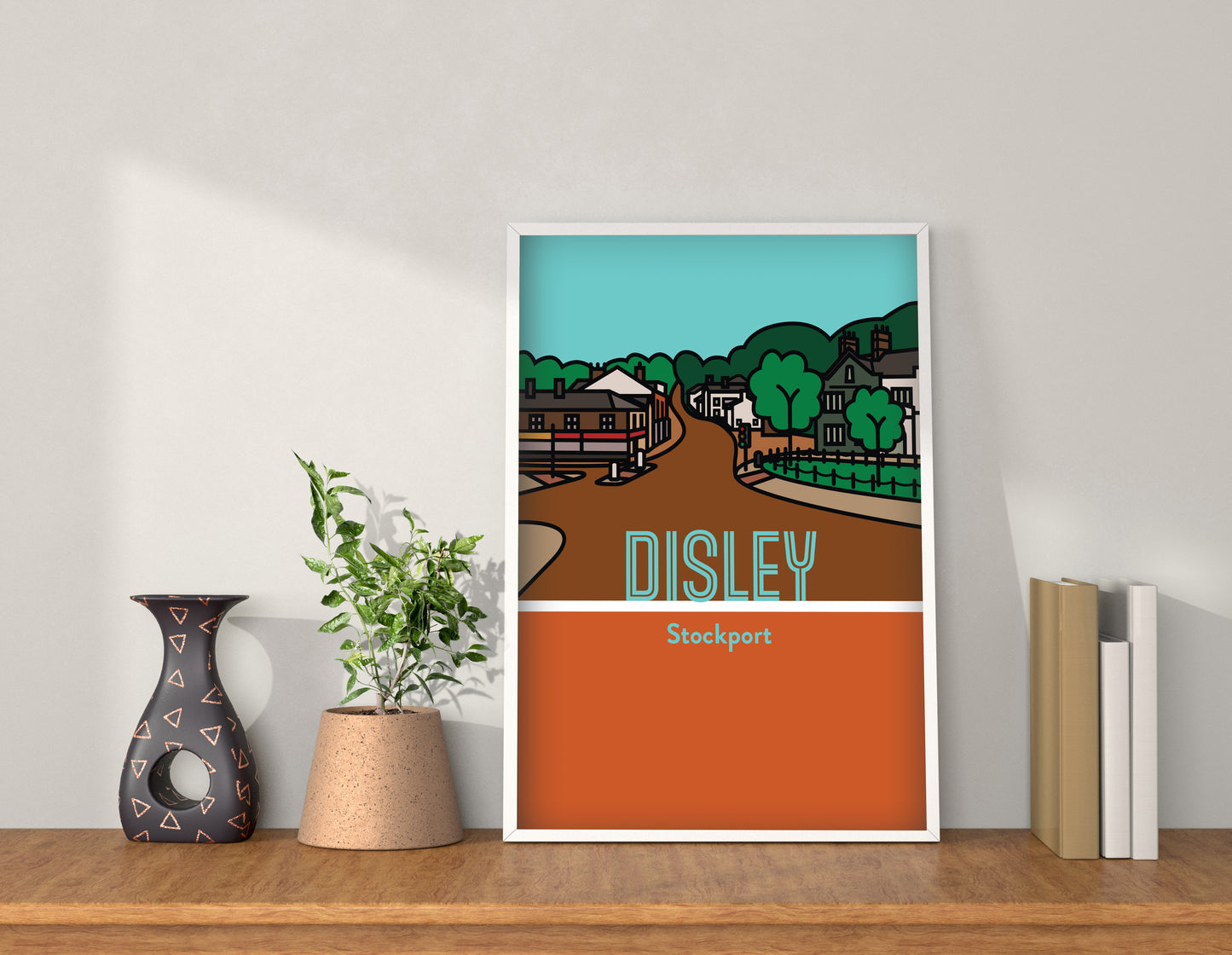 Disley Stockport Art Print | Illustrated Travel Poster