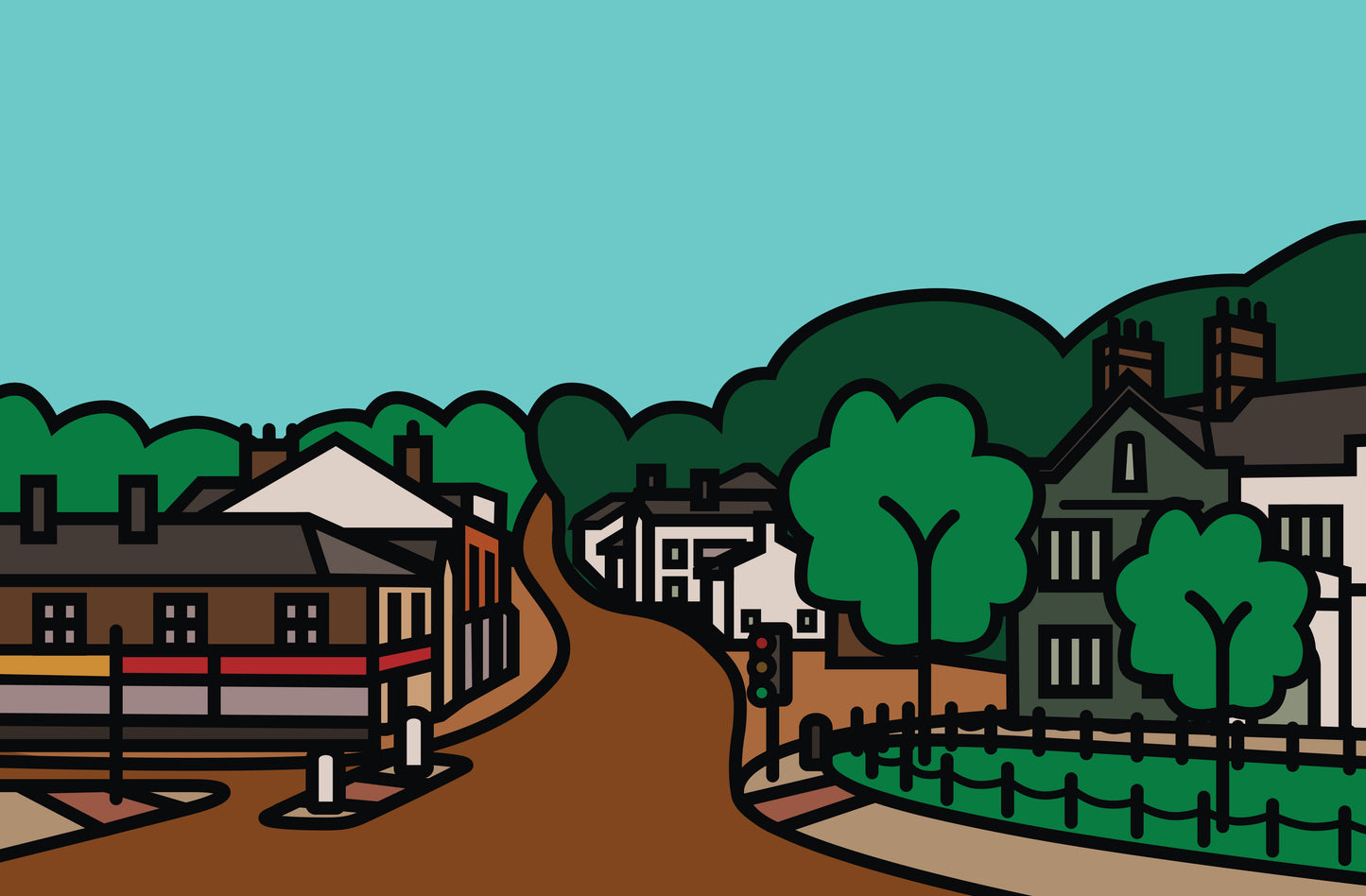 Disley Stockport Art Print | Illustrated Travel Poster