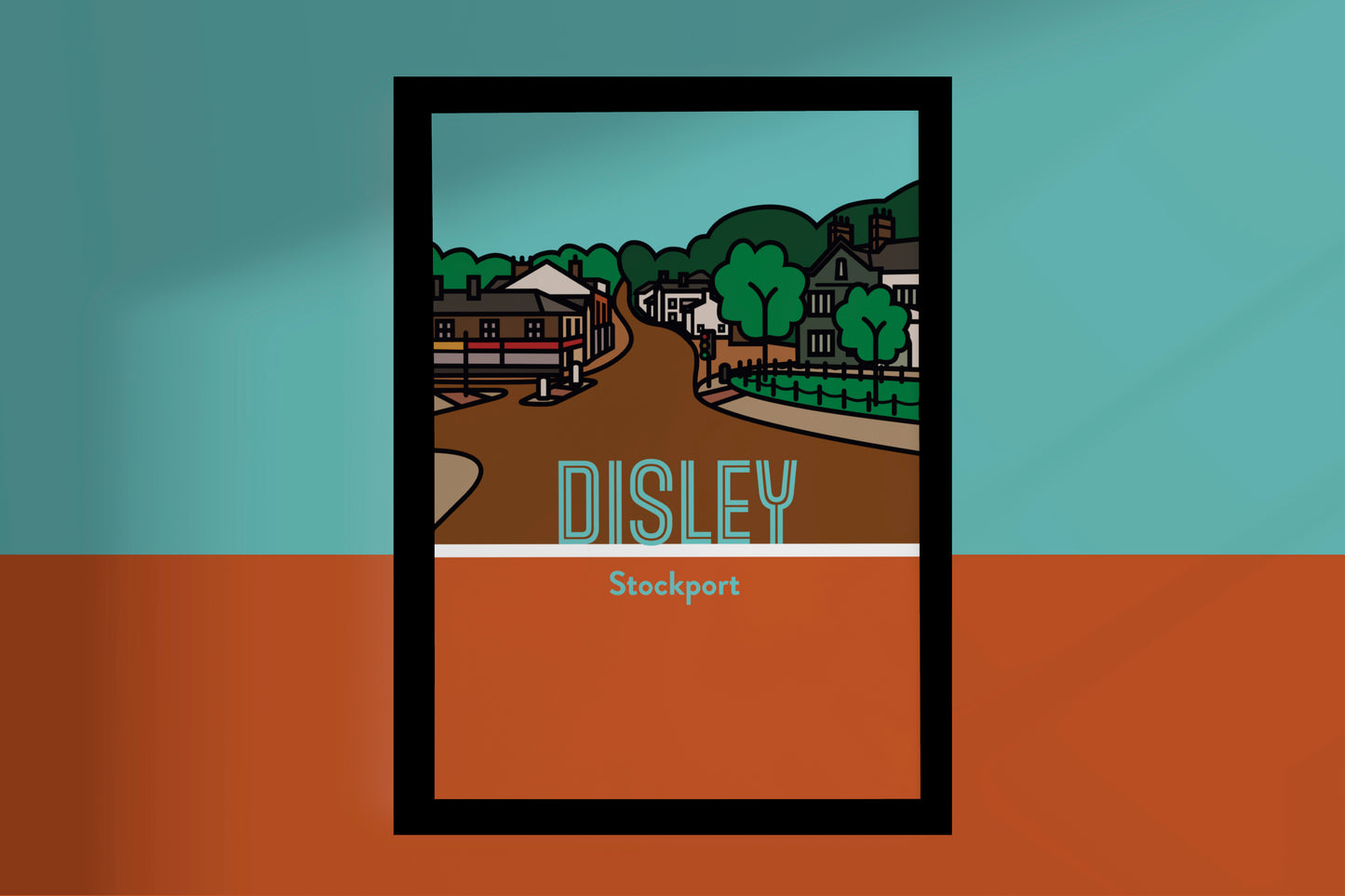 Disley Stockport Art Print | Illustrated Travel Poster