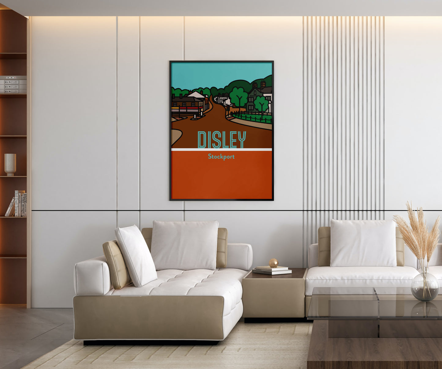 Disley Stockport Art Print | Illustrated Travel Poster