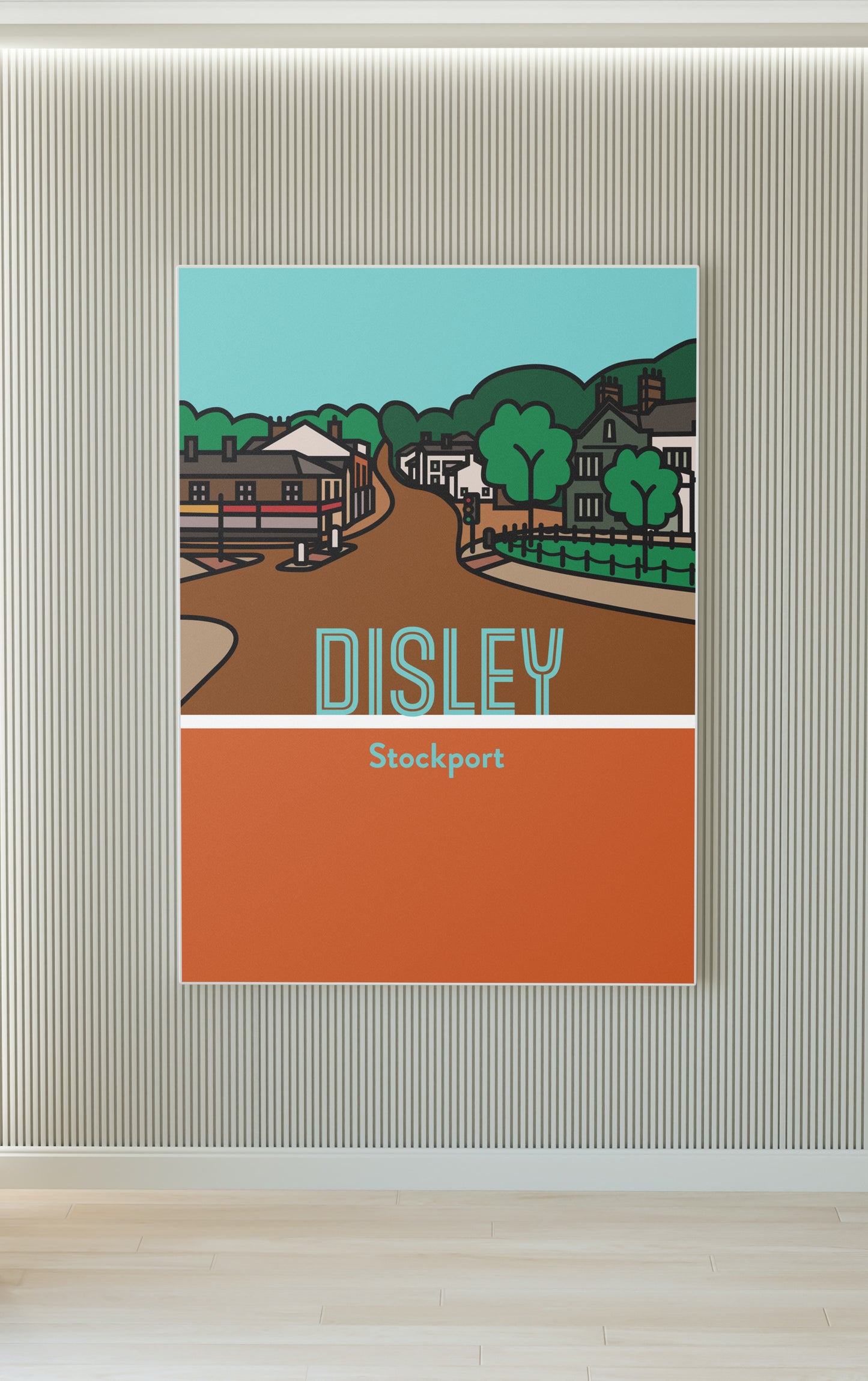 Disley Stockport Art Print | Illustrated Travel Poster