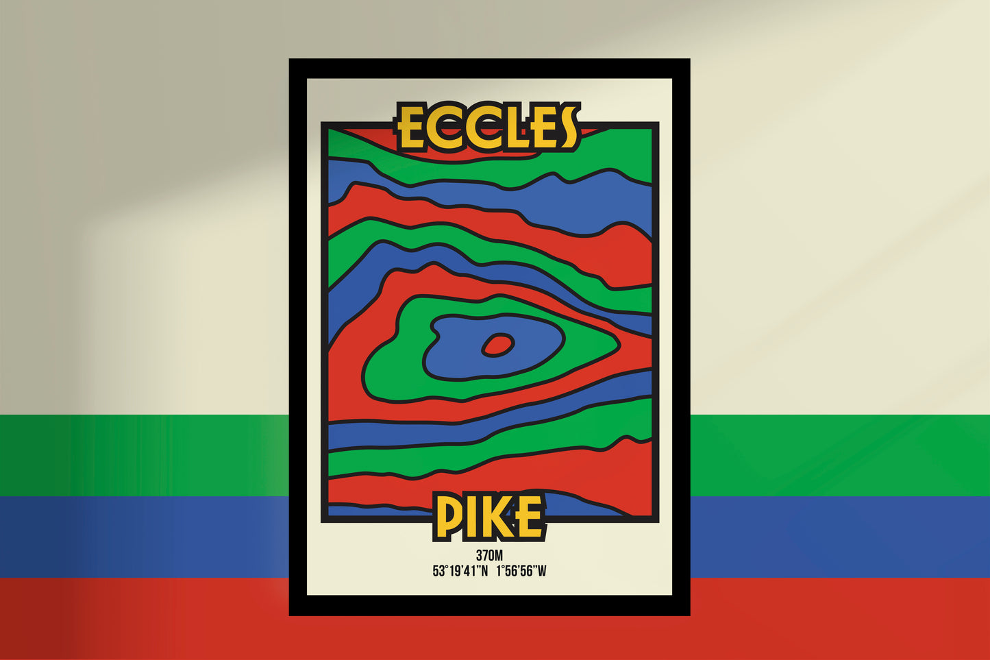 Eccles Pike High Peak Art Print | Illustrated Topographic Contour Map Poster