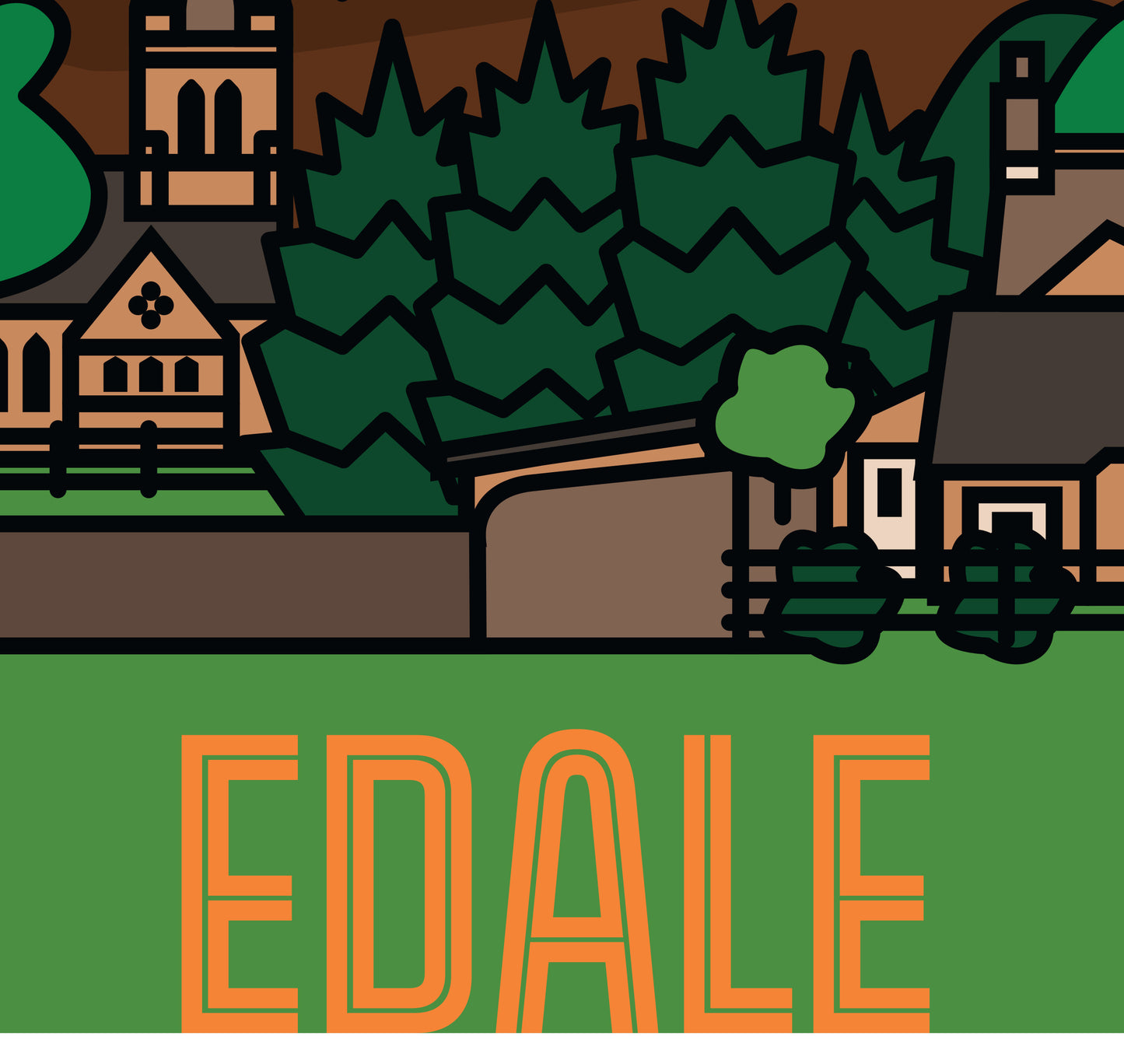 Edale Peak District Art Print | Illustrated Travel Poster