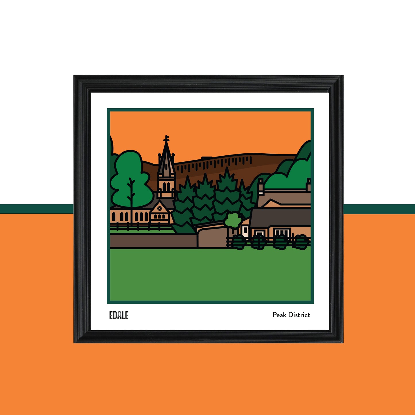 Edale Peak District Art Print | Illustrated Travel Poster