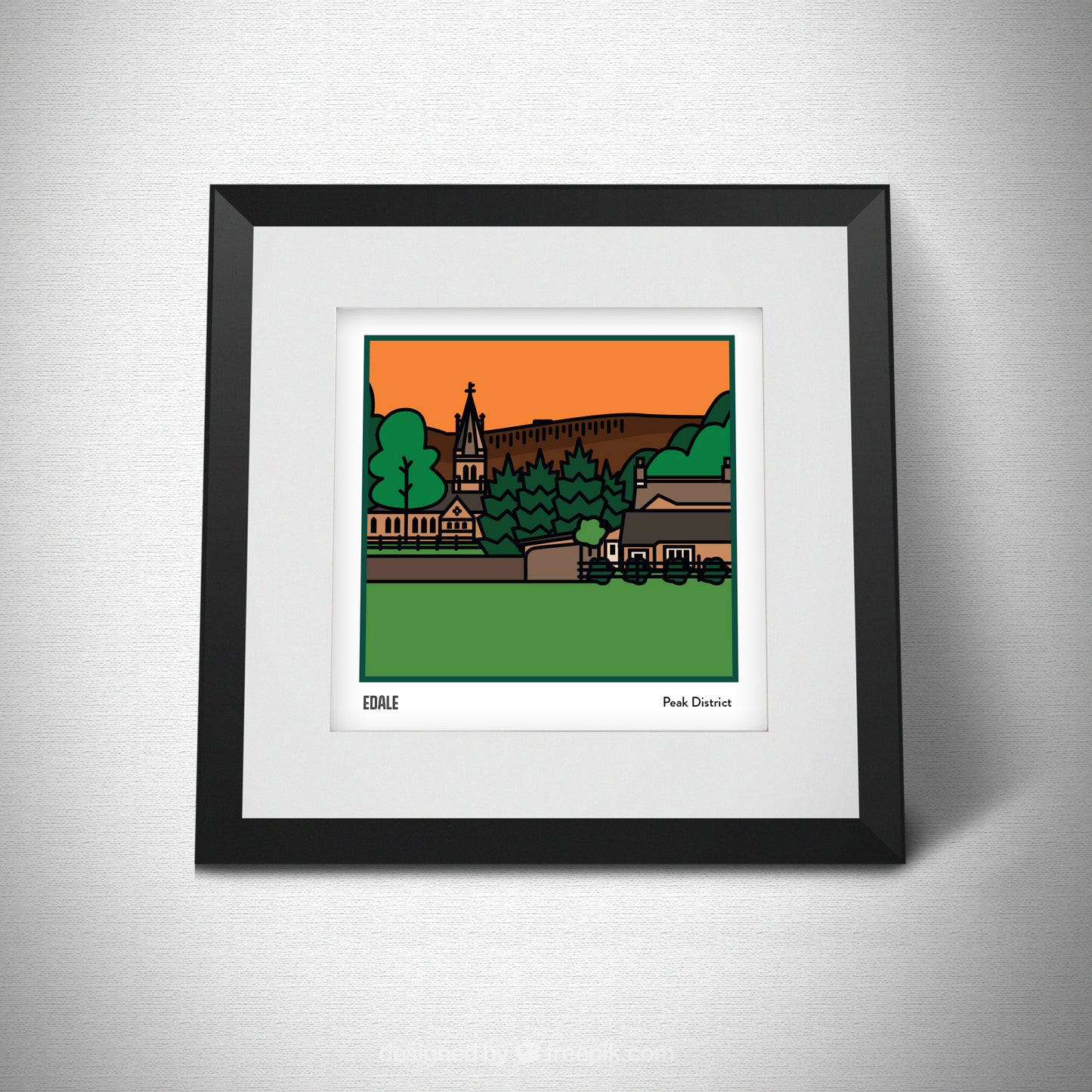 Edale Peak District Art Print | Illustrated Travel Poster