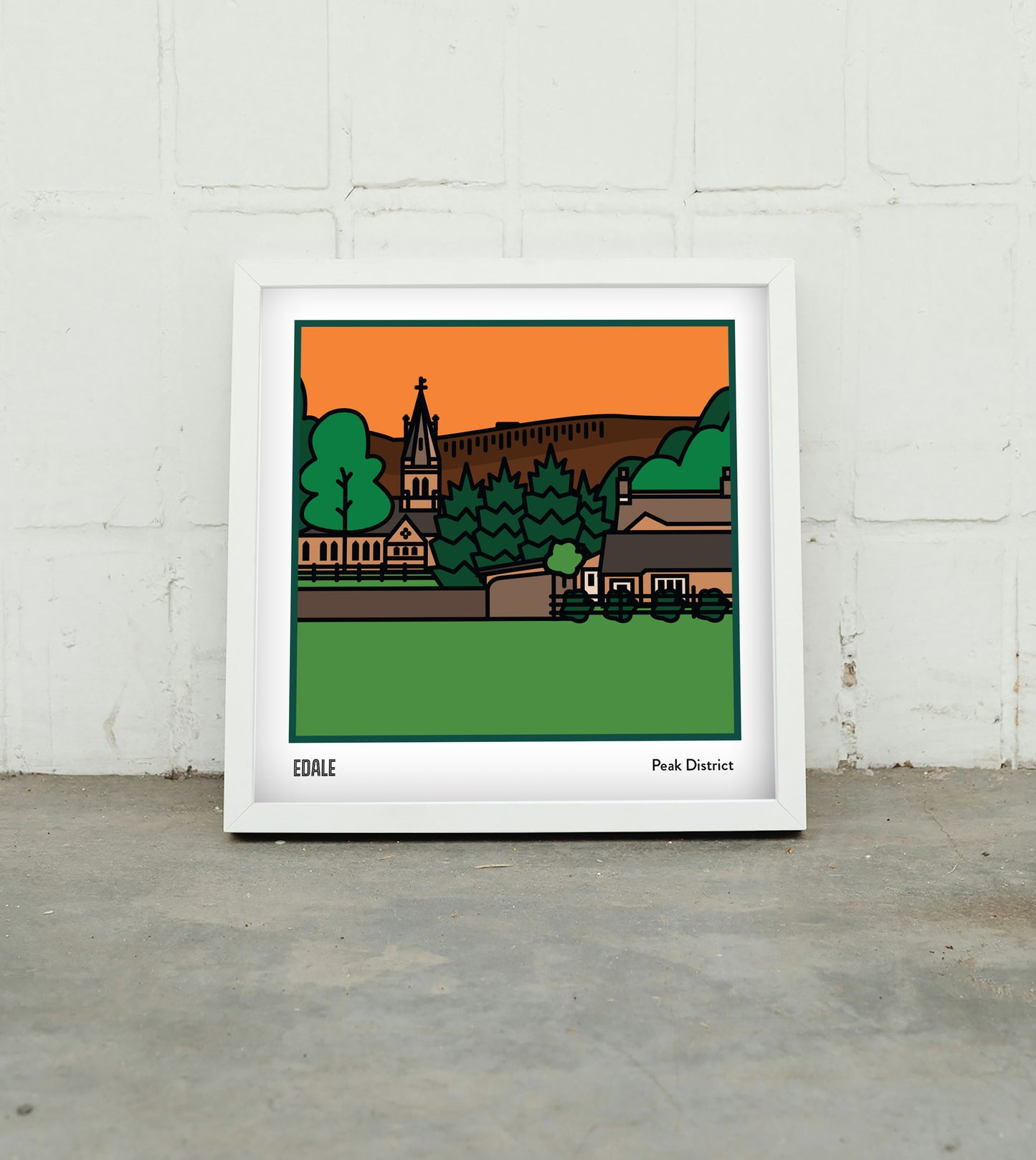 Edale Peak District Art Print | Illustrated Travel Poster