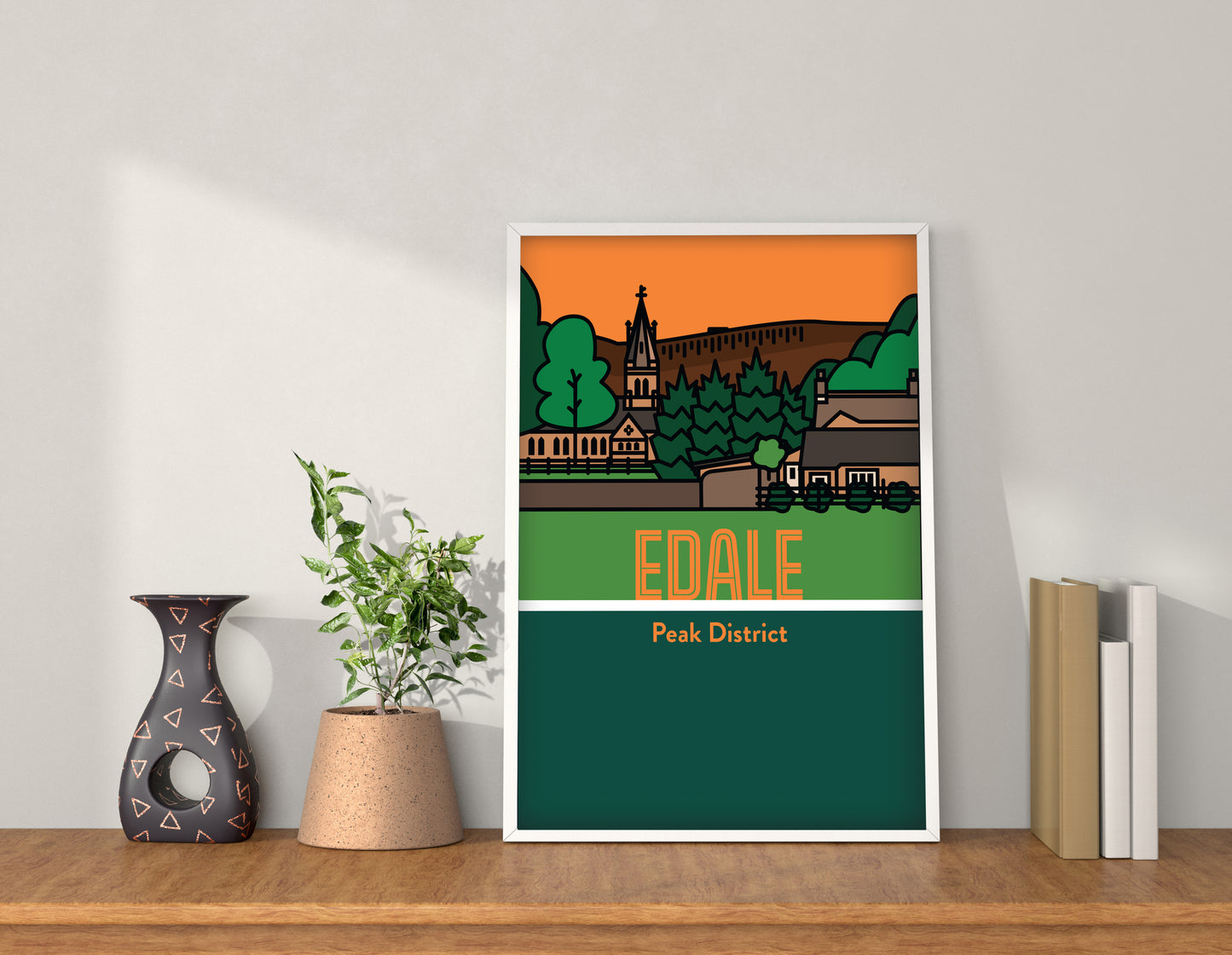 Edale Peak District Art Print | Illustrated Travel Poster