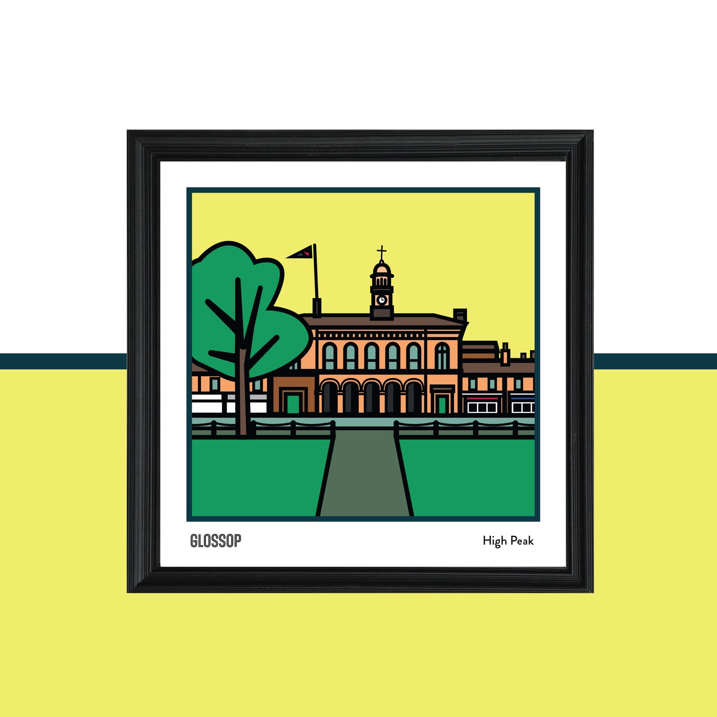 Glossop High Peak Art Print | Illustrated Travel Poster