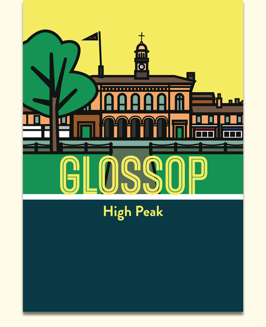 Glossop High Peak Art Print | Illustrated Travel Poster